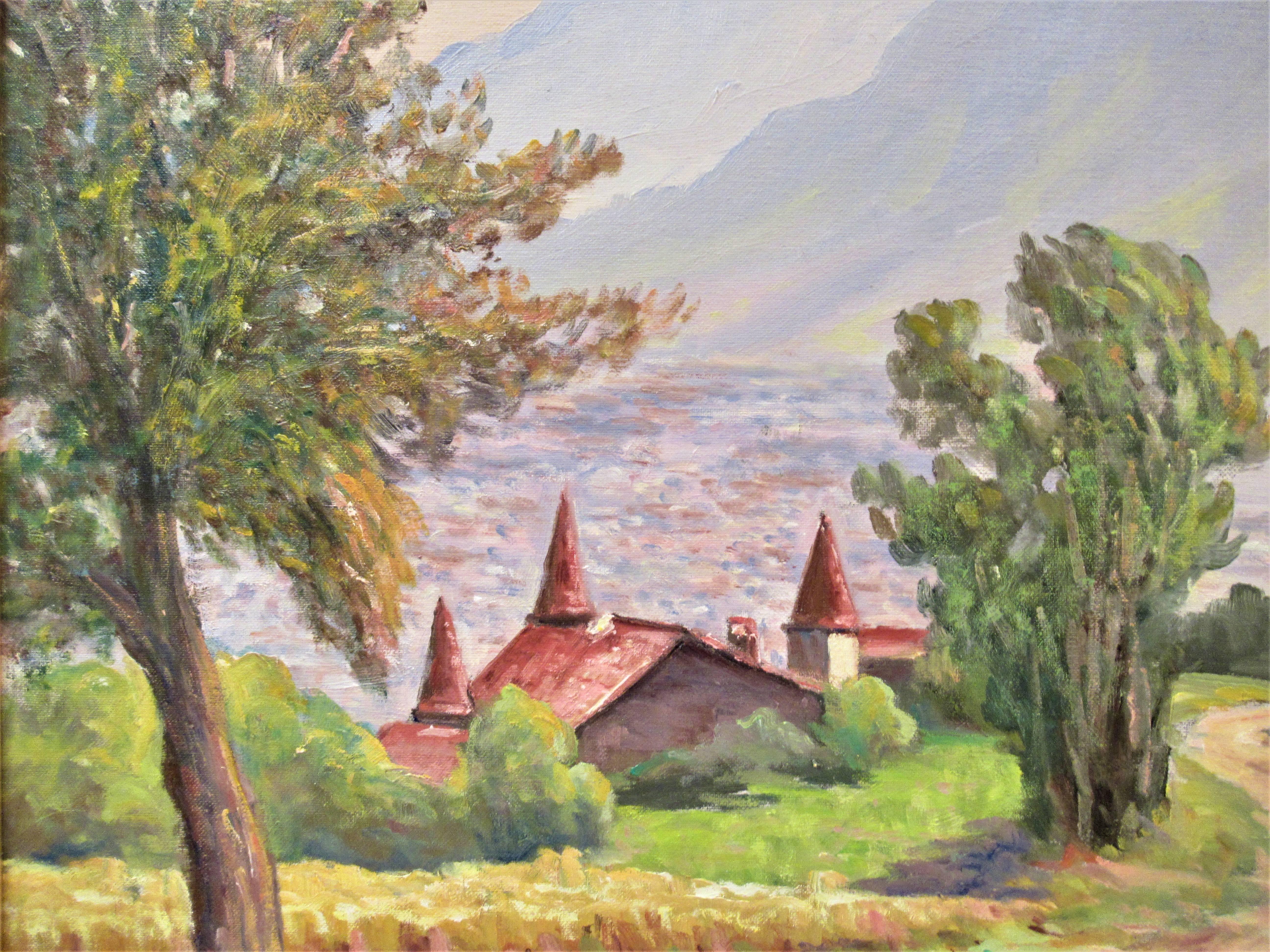 Vue de Narbonne sur Grenoble - Painting Impressionismo di Florent Chade