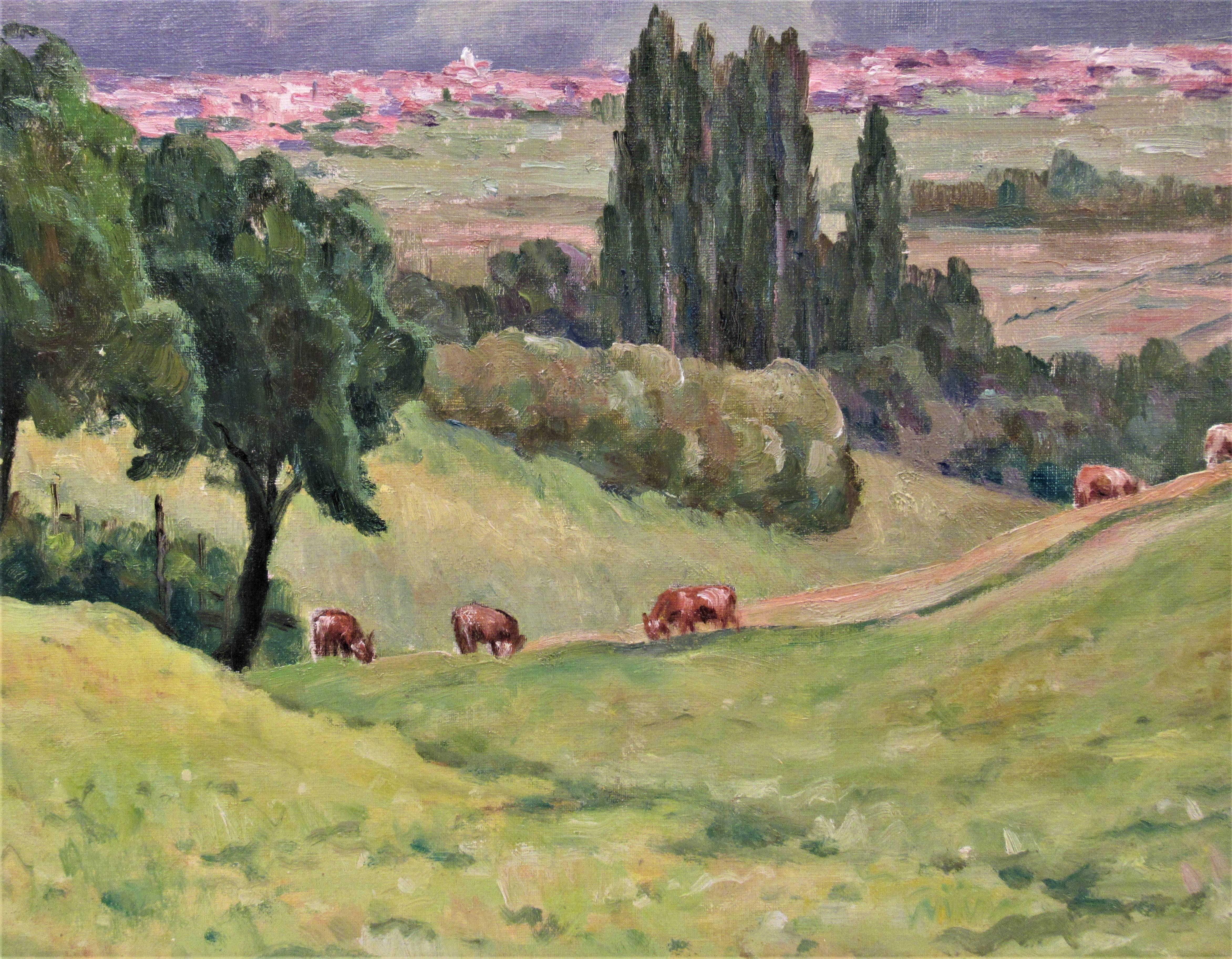Plaine de Pontcharue - Impressionist Painting by Florent Chade