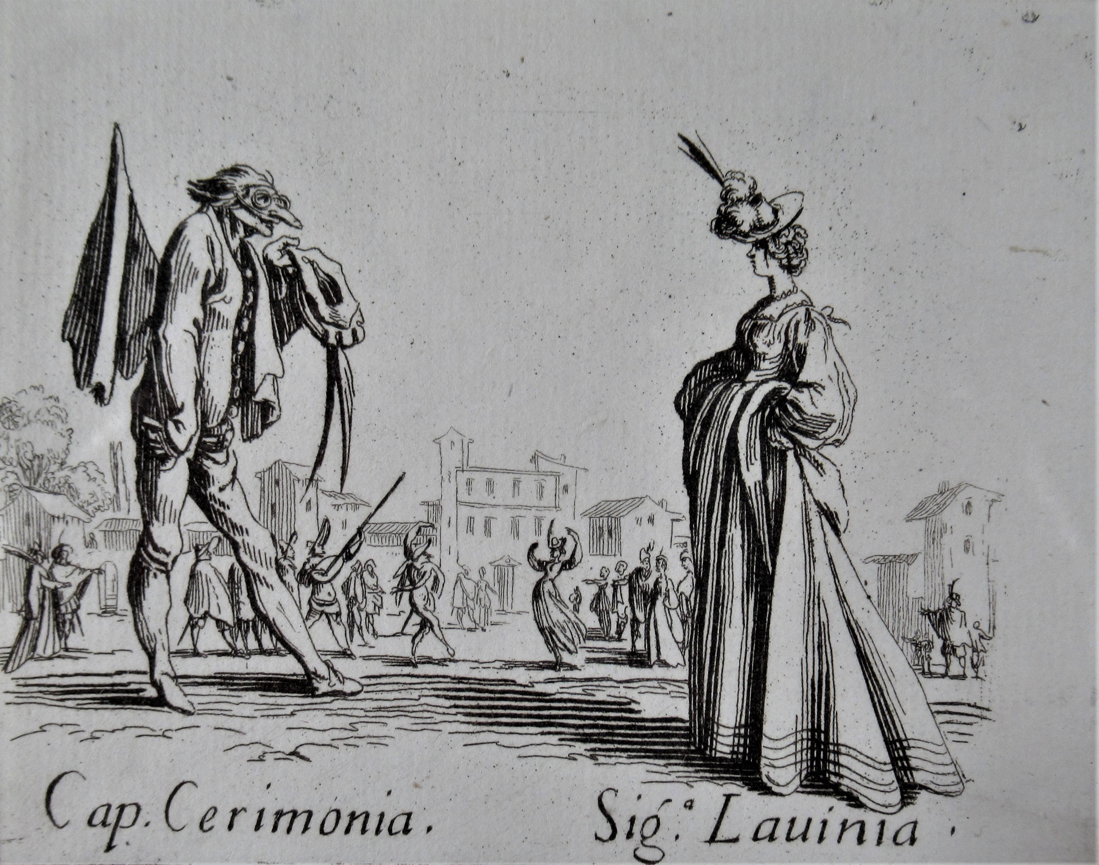 Cap. Cerimonia, Sig. Lauinia - Print by Jacques Callot