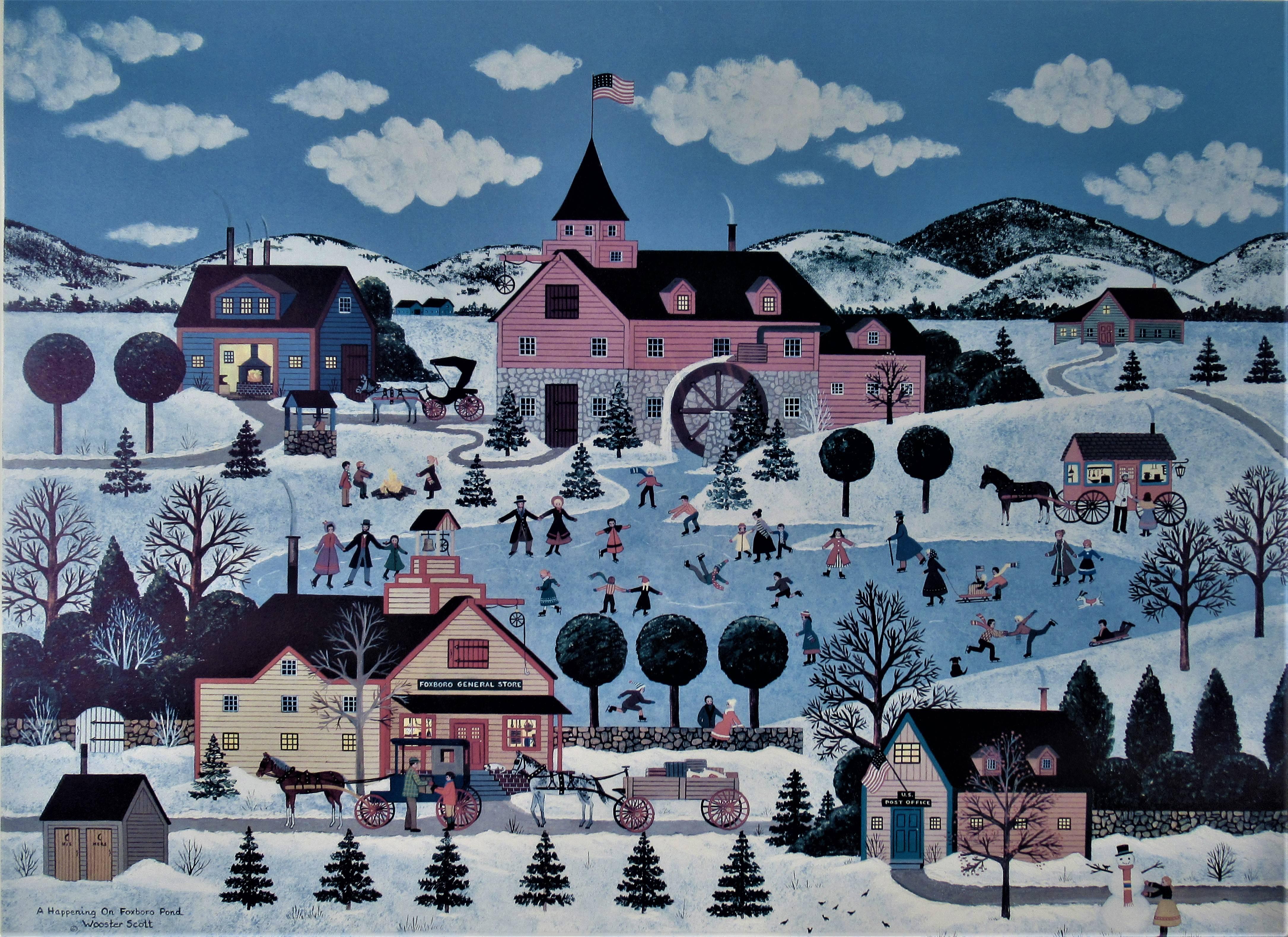 A Happening on Foxboro Pond - Print by Jane Wooster Scott