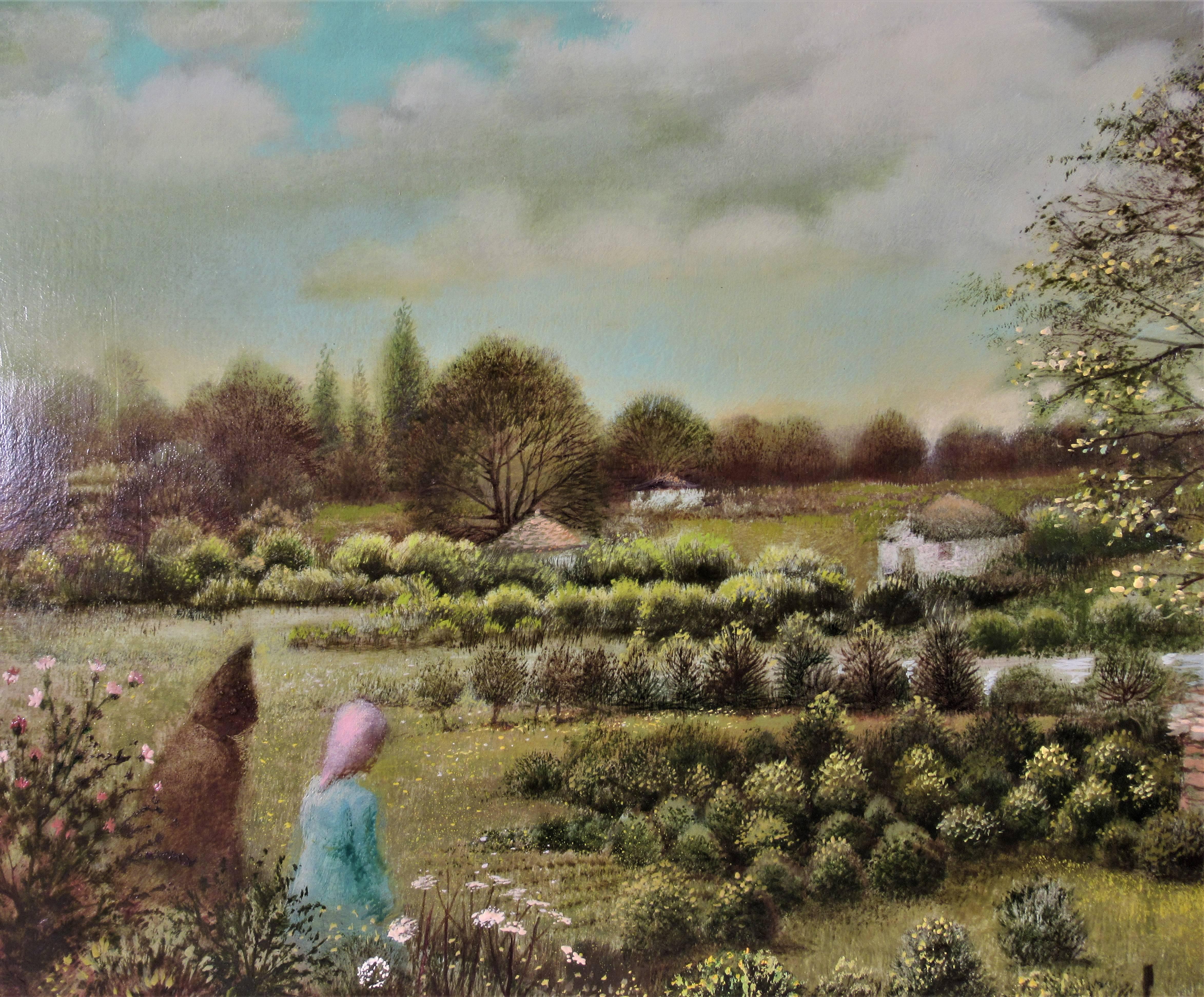 Paesaggio, Paysage aux Bories - Painting di Pierre Lavarenne