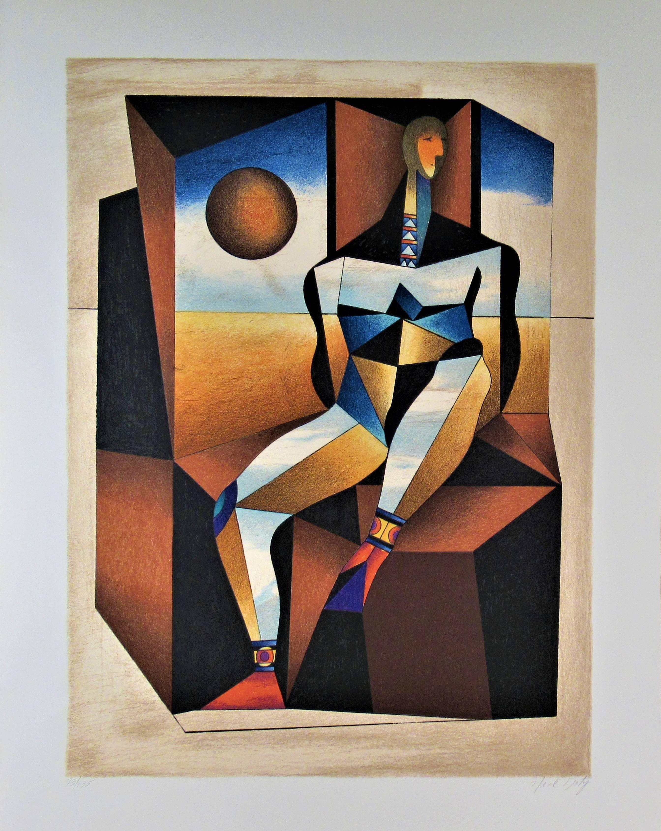 Neal Doty Abstract Print - Man Sitting