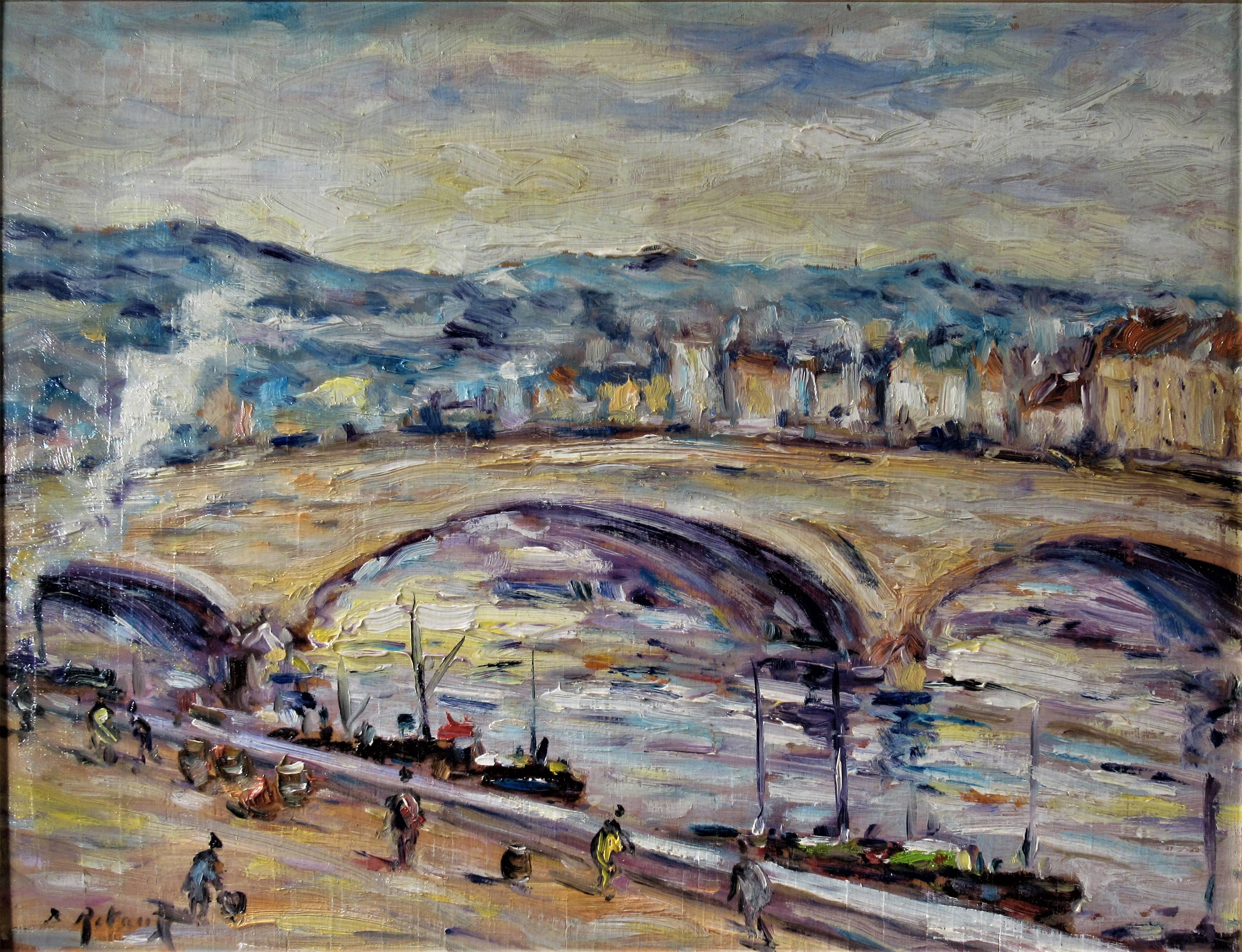 Le Port Saint Pierre a Rouen - Painting by Bruno Retaux