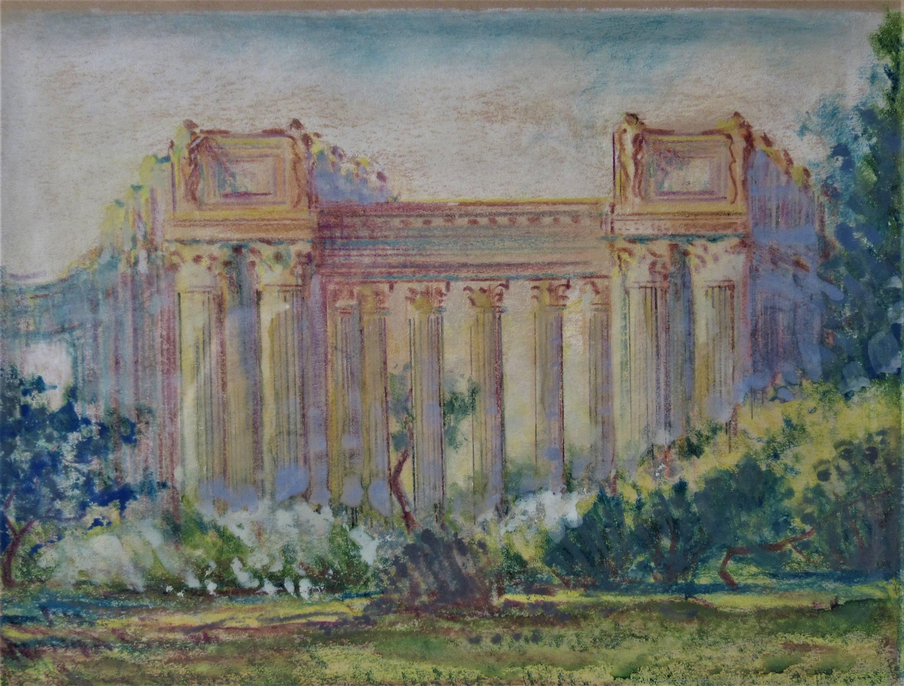 
Artist:   Harry Emerson Lewis (American, 1892-1958)
Title:    Palace of Fine Art, San Francisco
Year:    1931
Medium:	Pastel and watercolor
Paper:	Wove
Image size:   6.5 x 8.25 inches
Signature:     Hand signed in pencil lower right by the