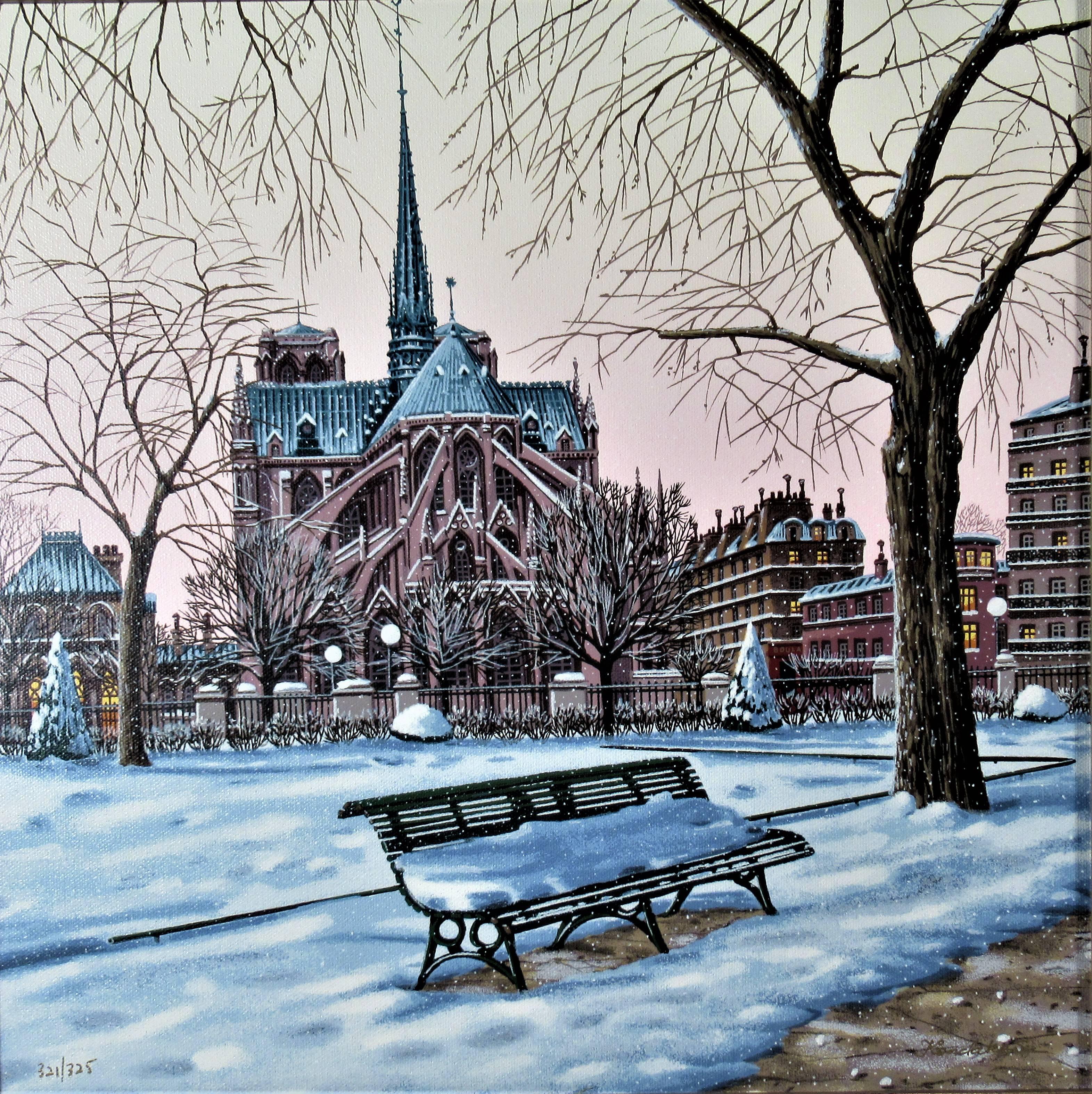 Notre Dame de Paris in Winter - Print by Liudmila Kondakova