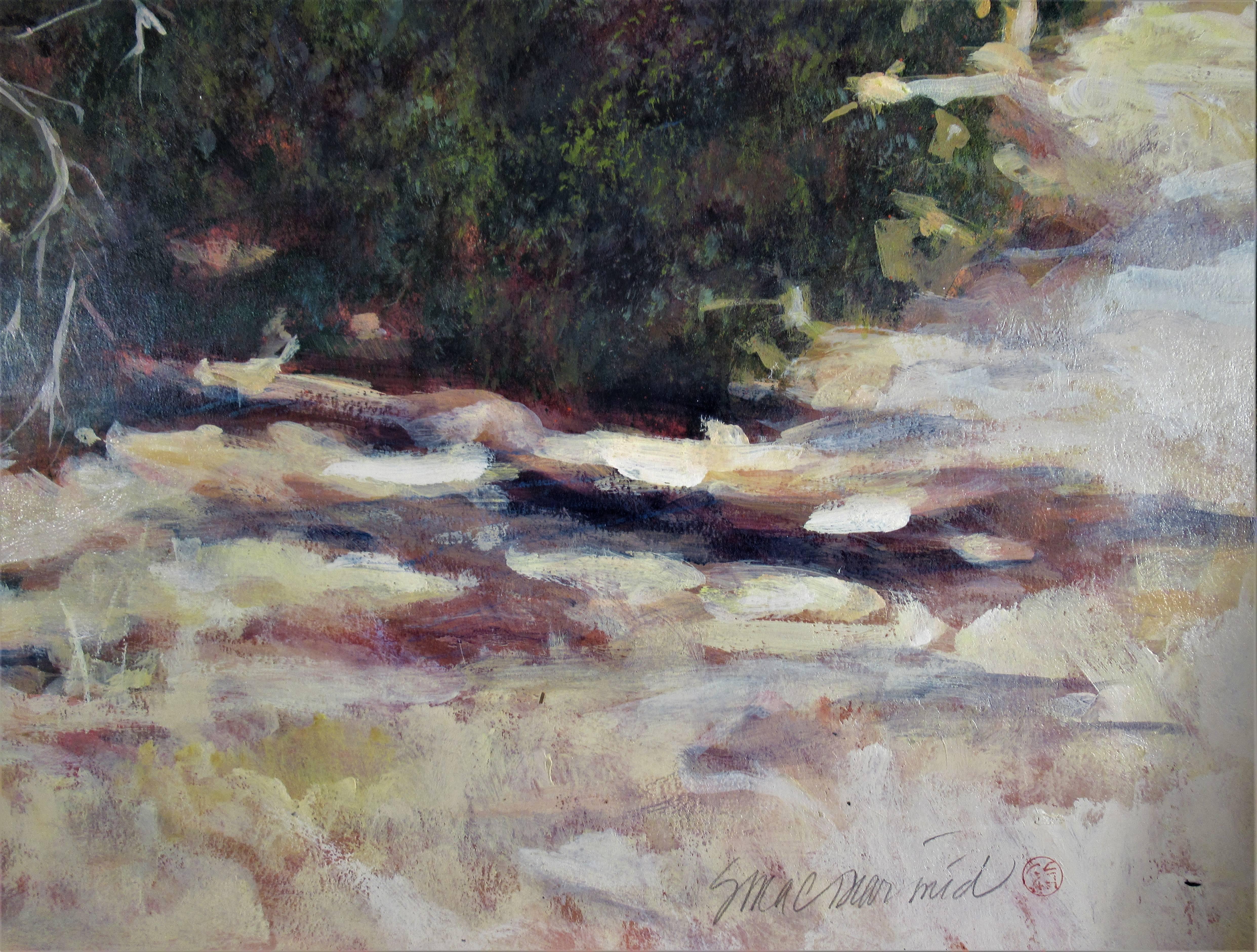 Kreisförmiger Teller (Abstrakter Impressionismus), Art, von Sandra Phipps MacDiarmid