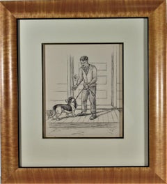 Man and Dog on the Front Porch