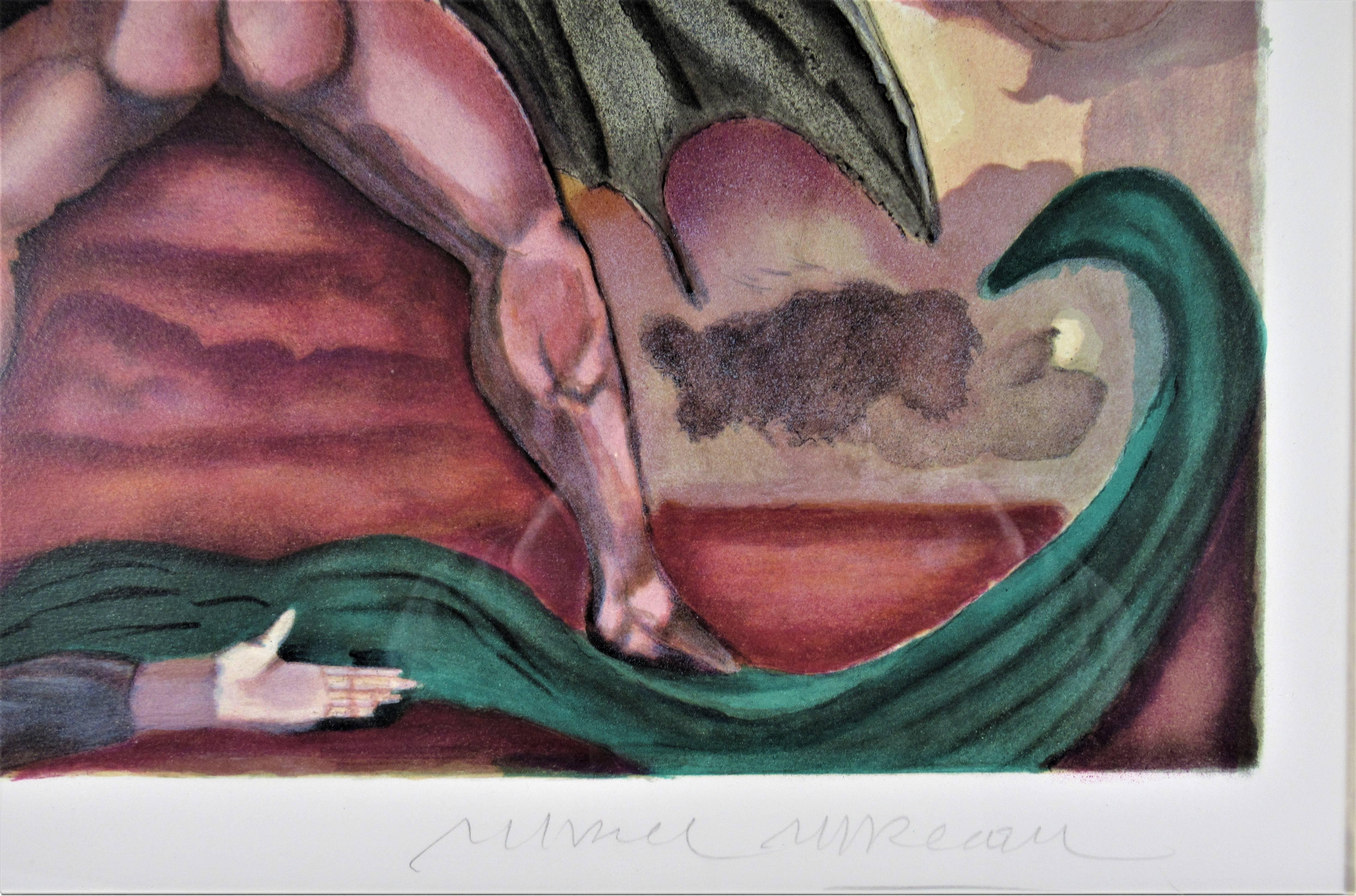 Troisieme Oeil (Das dritte Auge)  Platte Nr. 4  (Braun), Figurative Print, von Marcel Marceau