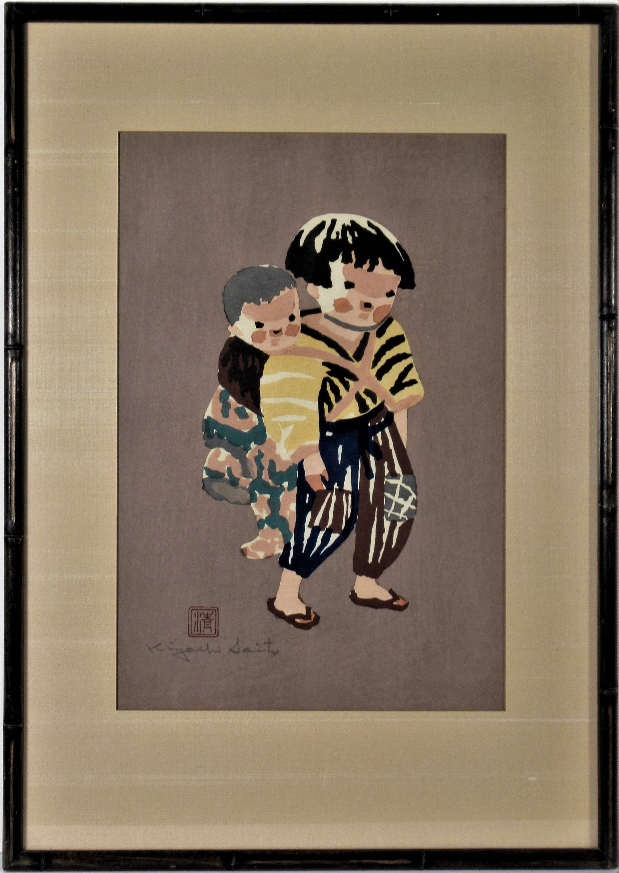 Kiyoshi Saitō - Terracotta, Haniwa Figure Kofun Period Woodcut Kiyoshi