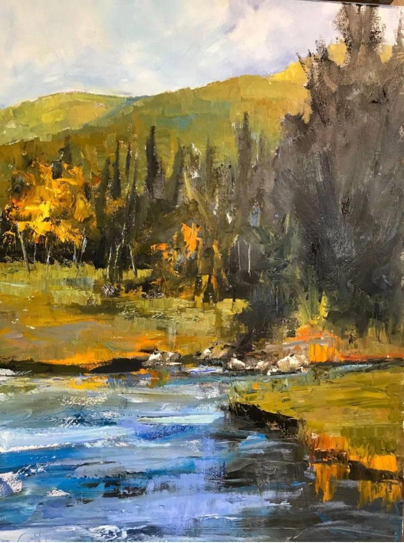 Kim Gibbs Landscape Painting - Mountain Call