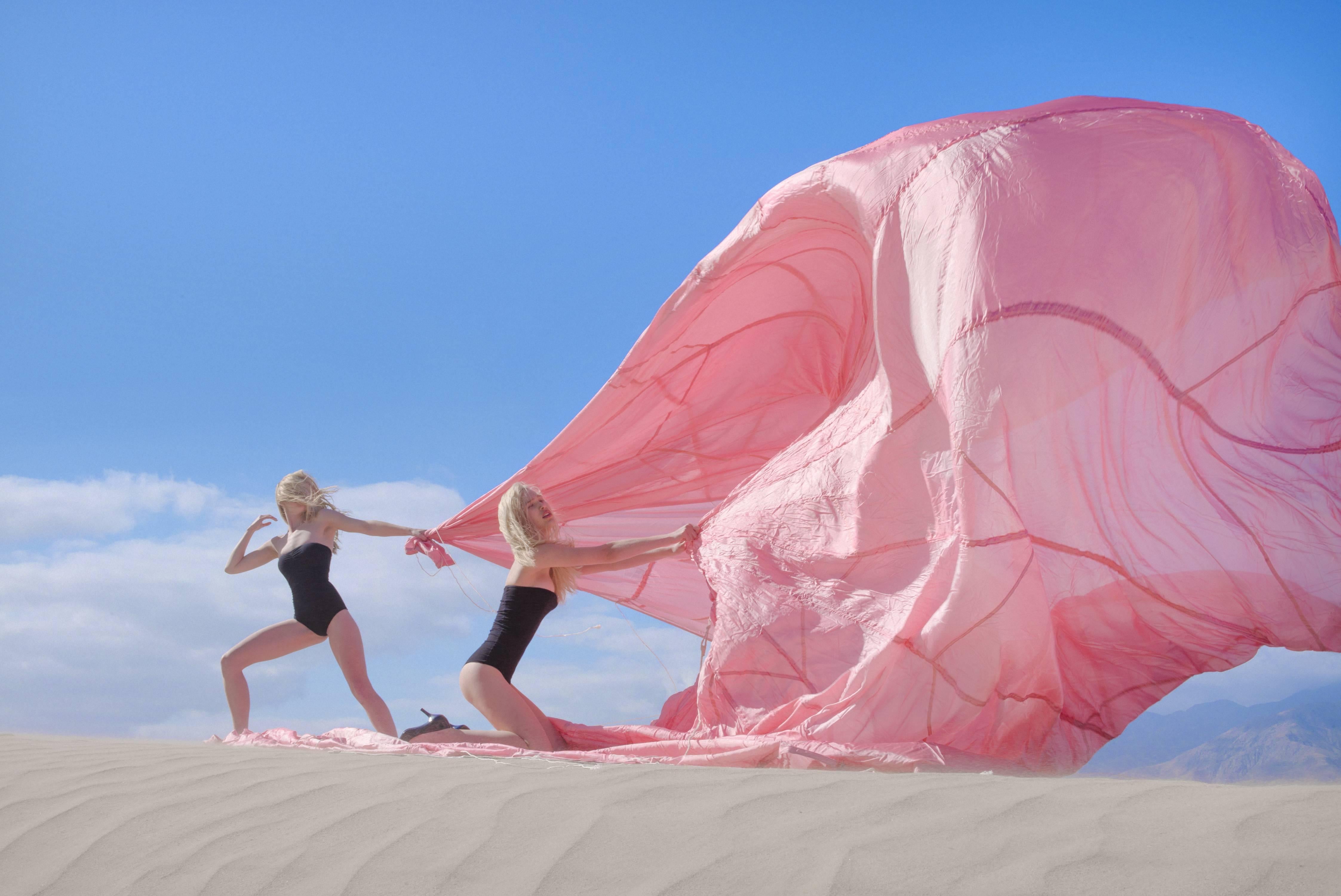 Tyler Shields Color Photograph - Pink Parachute