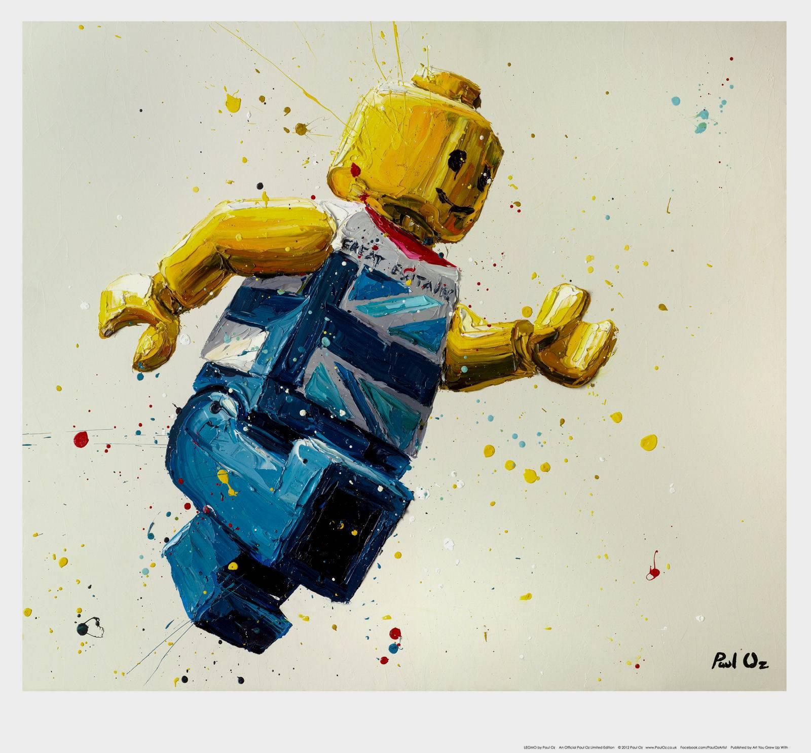 Paul Oz Figurative Print - Lego (Blue)