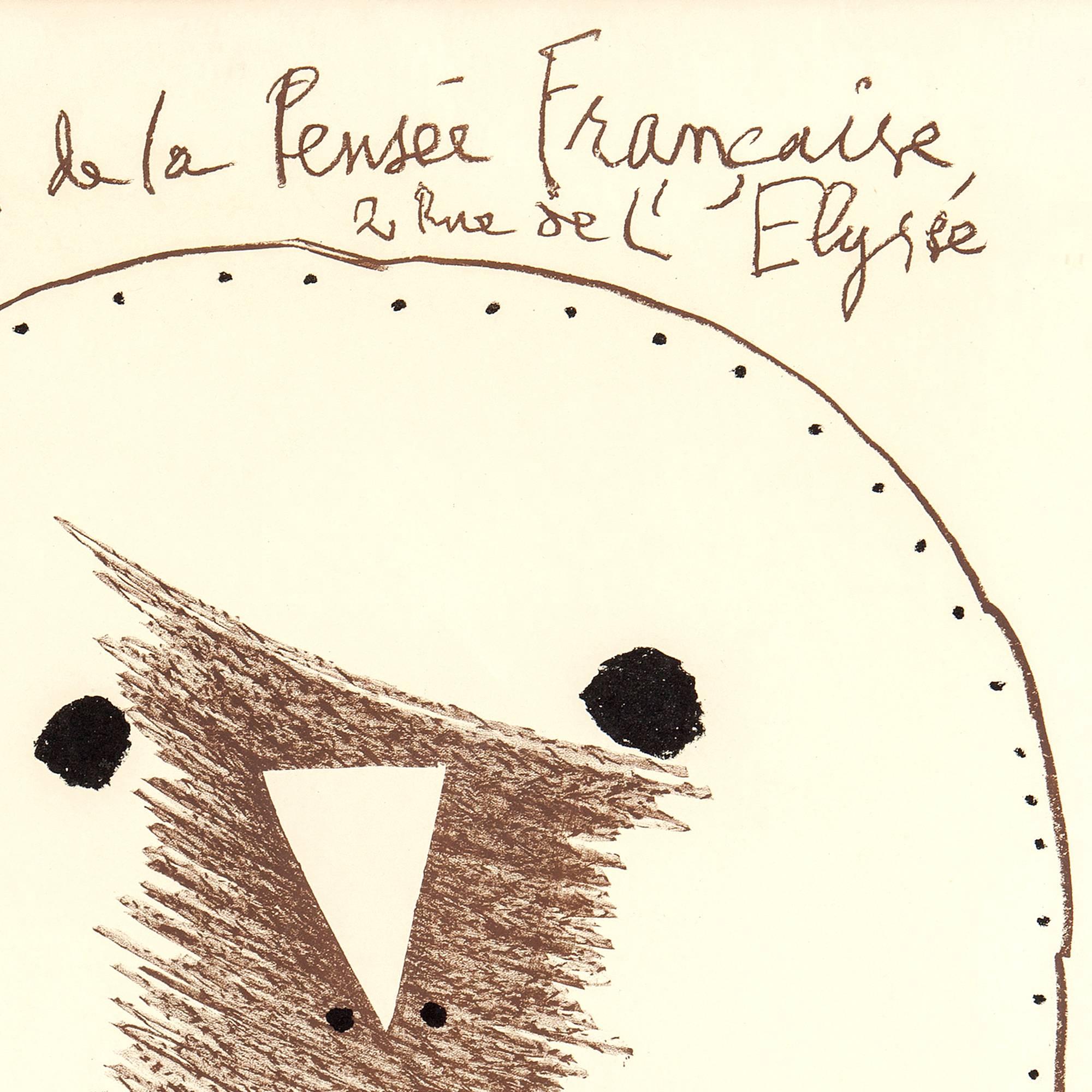 Maison de la Pensée Française, Original Lithograph, 1958 - Print by Pablo Picasso