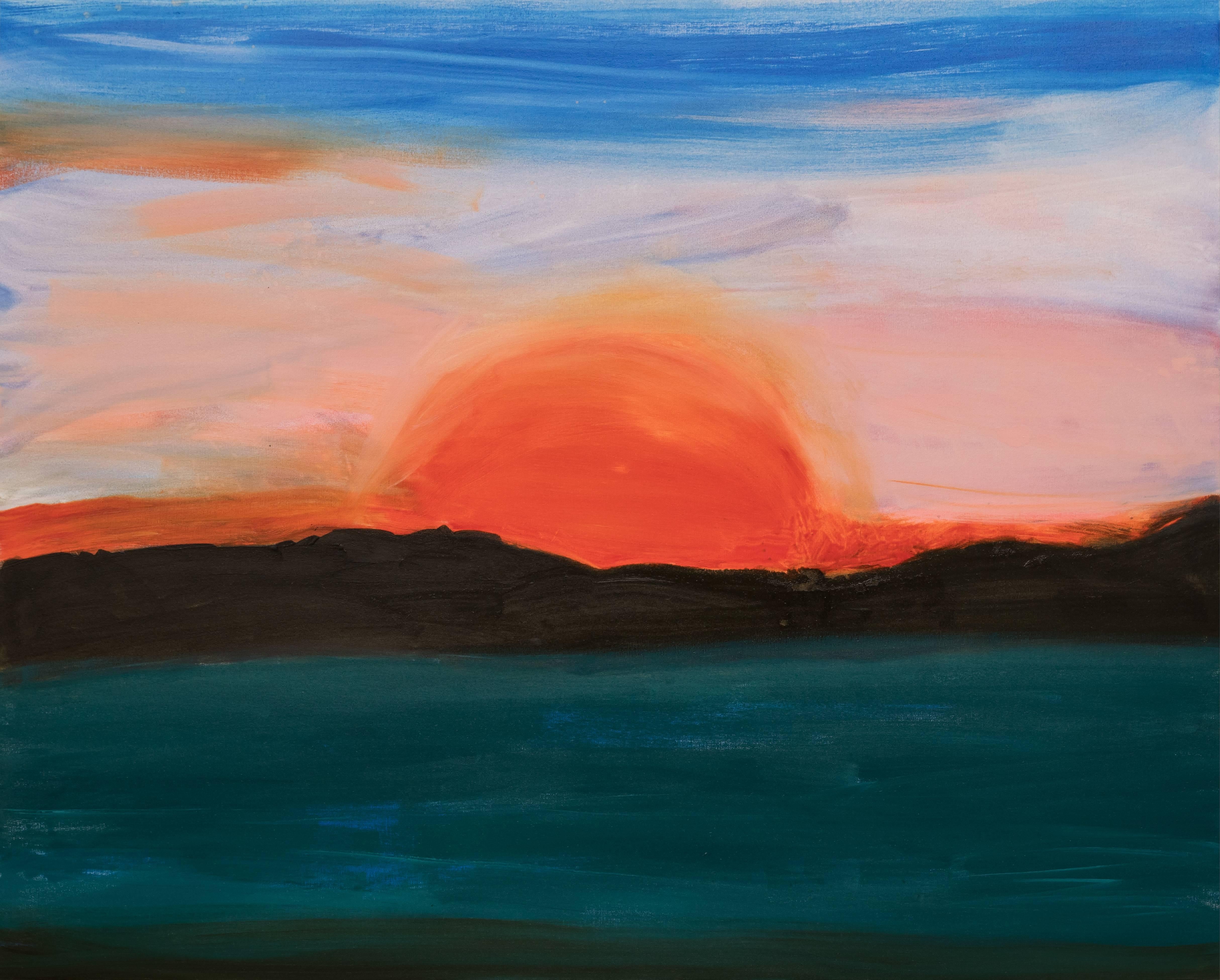 Kathryn Lynch Landscape Painting - apocalyptic sun