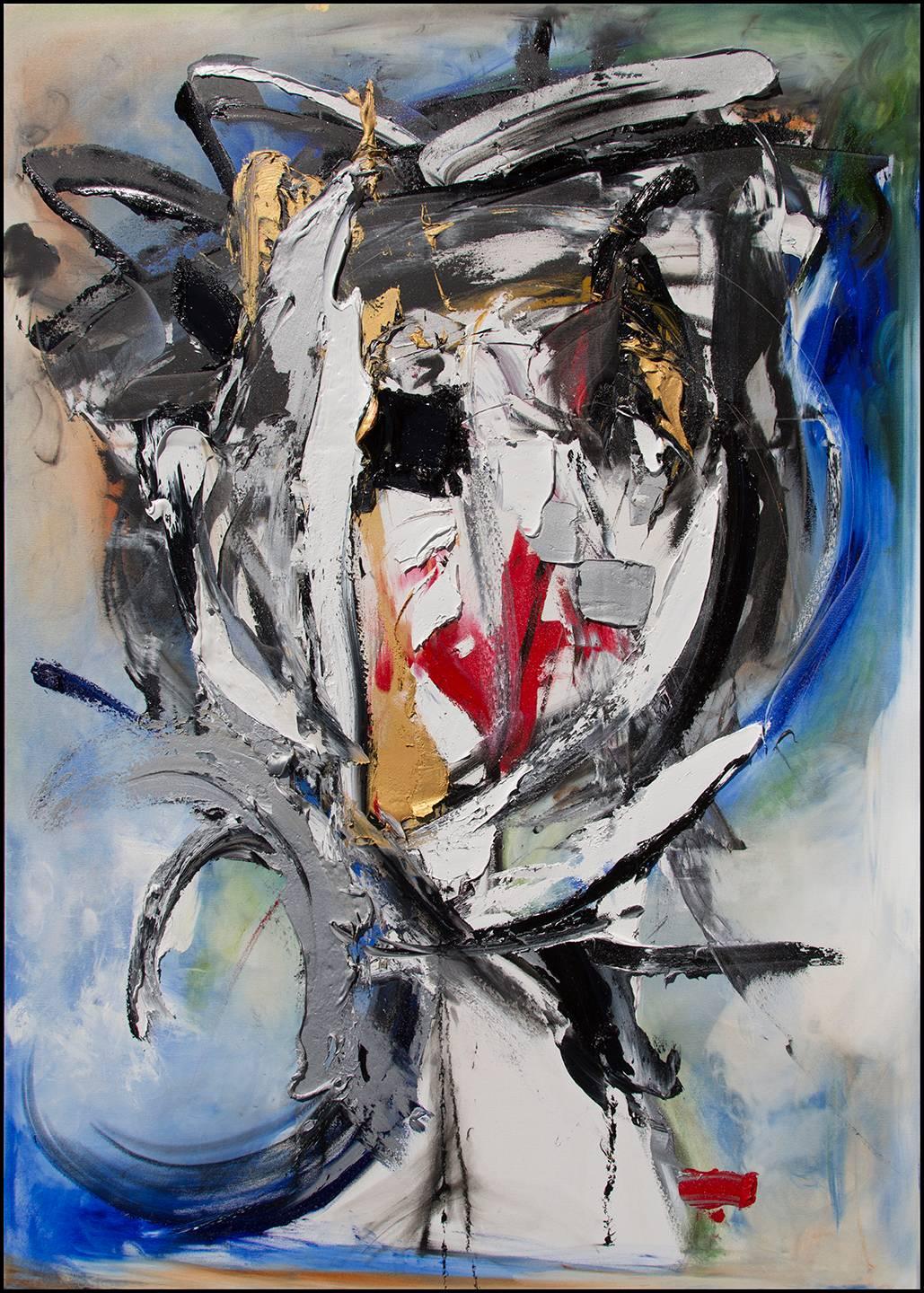 Lea Fisher Abstract Painting - Fractured Self-Portrait
