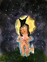 Self Portrait With Black Dog