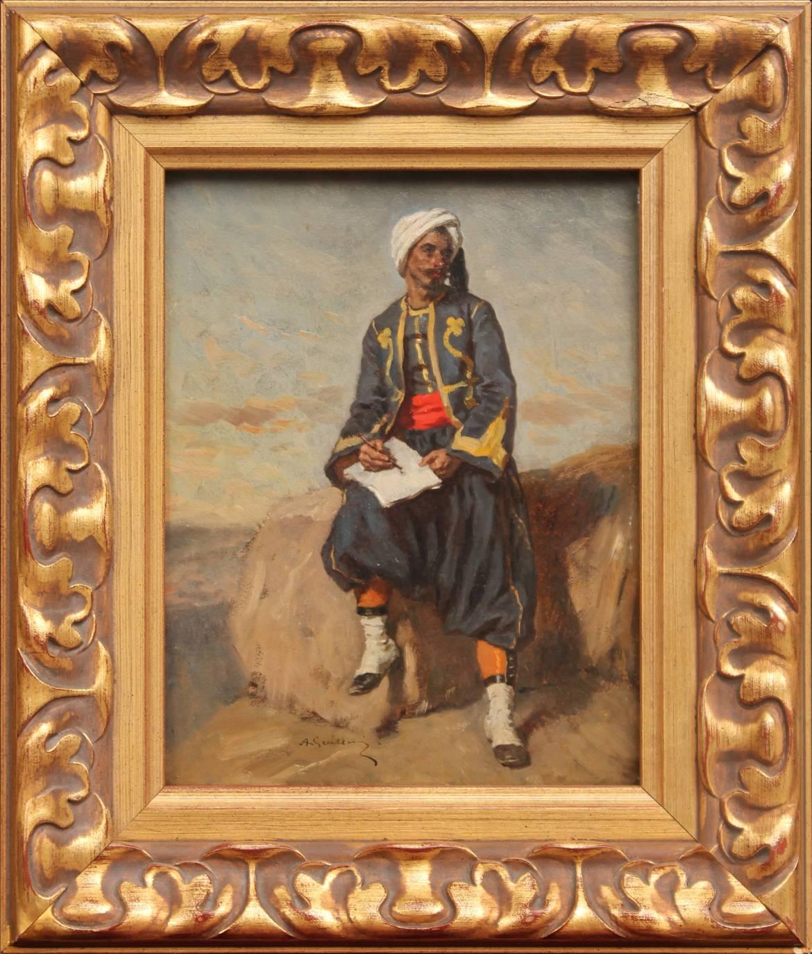 Alexandre-Marie Guillemin Portrait Painting - Portrait of an Arab Gentleman