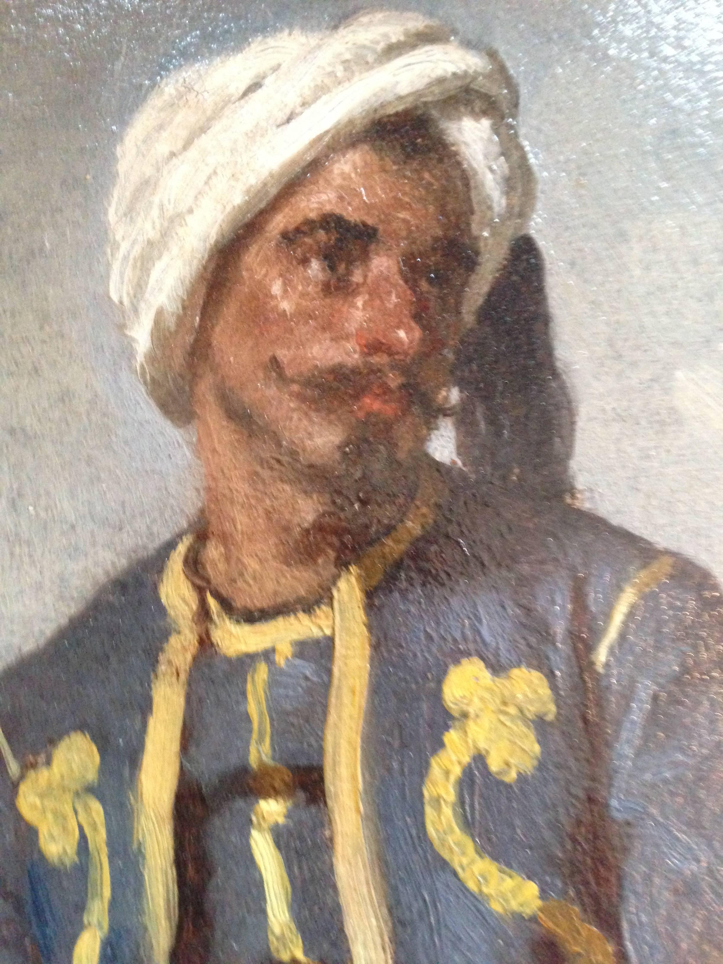 Portrait of an Arab Gentleman - Other Art Style Painting by Alexandre-Marie Guillemin