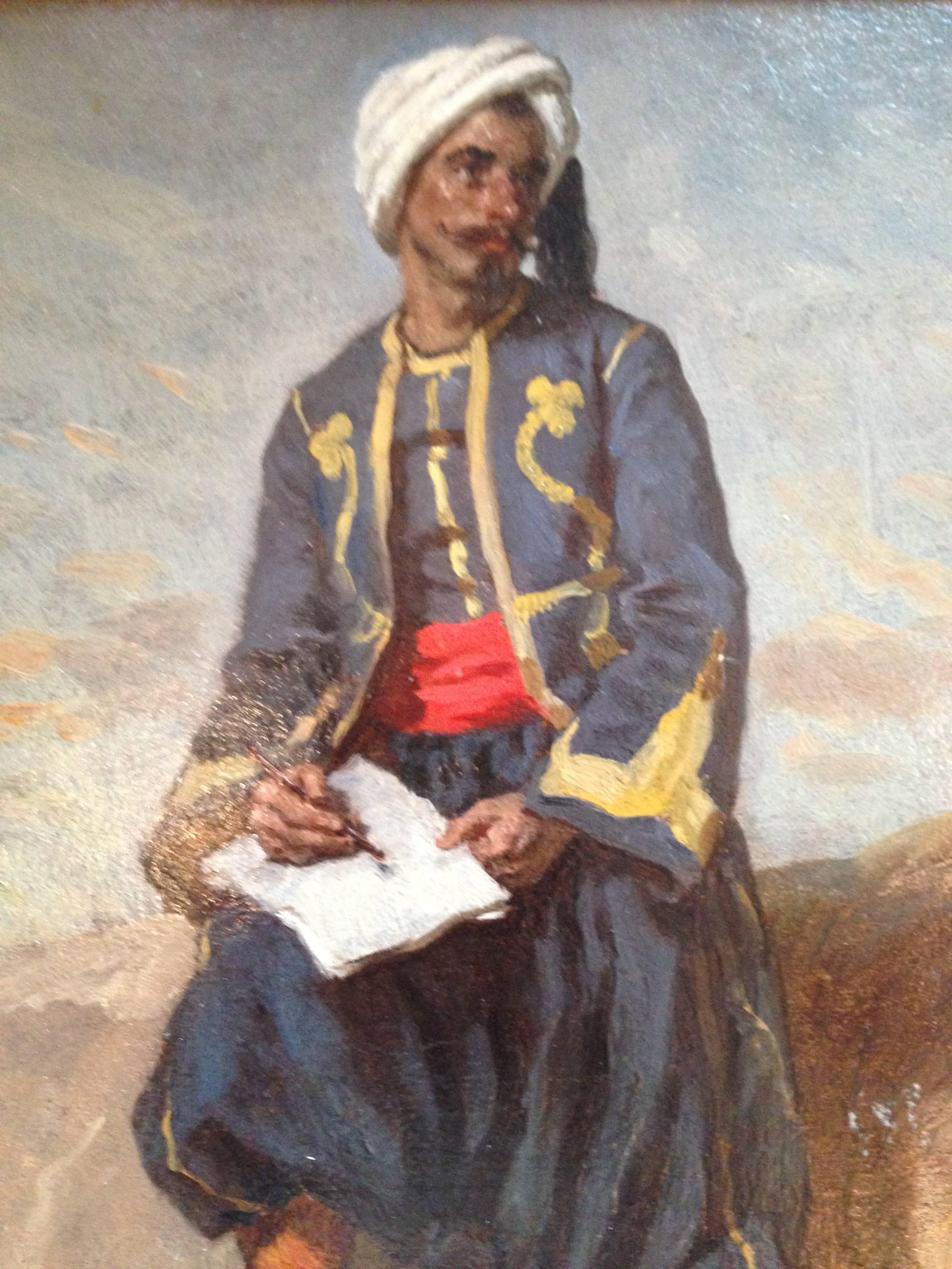 Portrait of an Arab Gentleman - Painting by Alexandre-Marie Guillemin