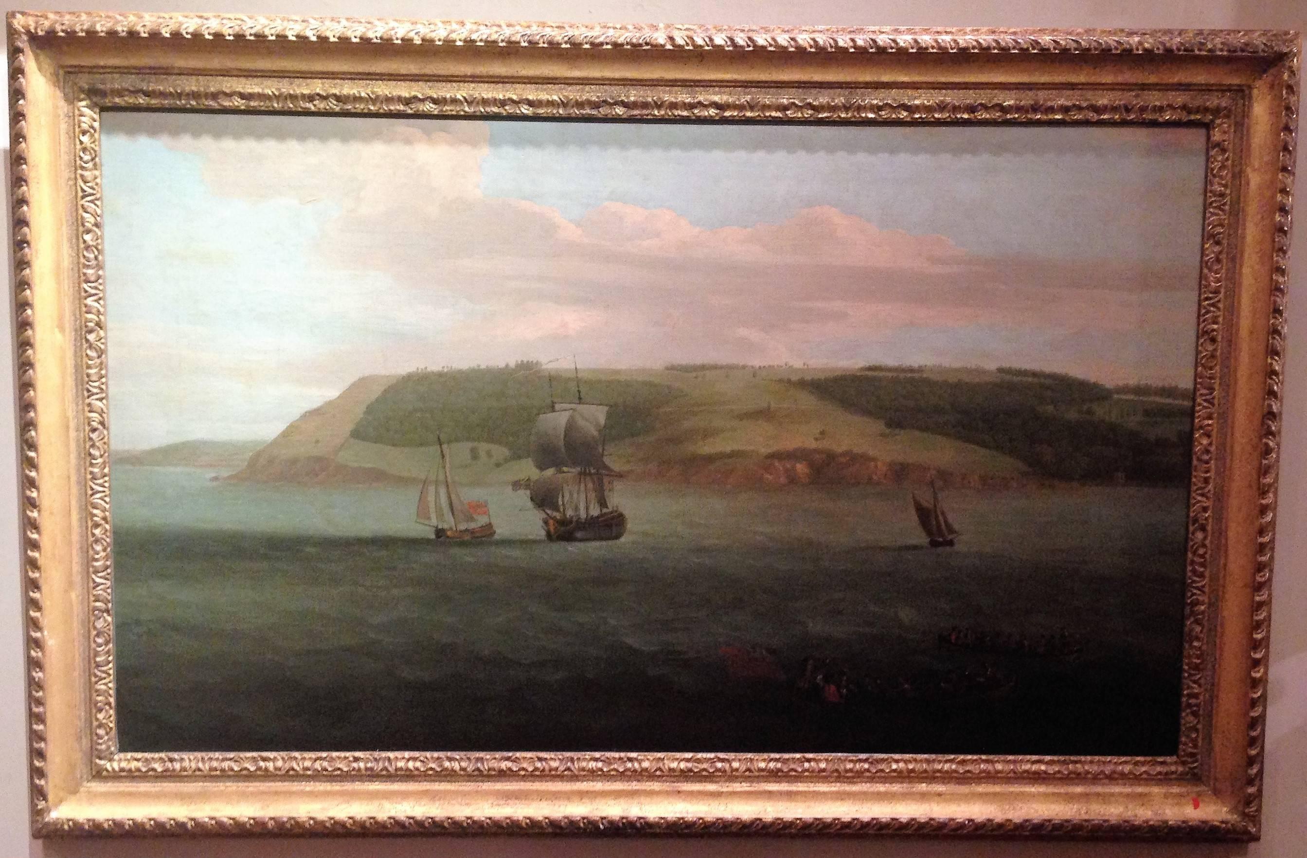 Unknown Figurative Painting - Shipping off Mount Edgecumbe by Samuel Scott and George Lambert
