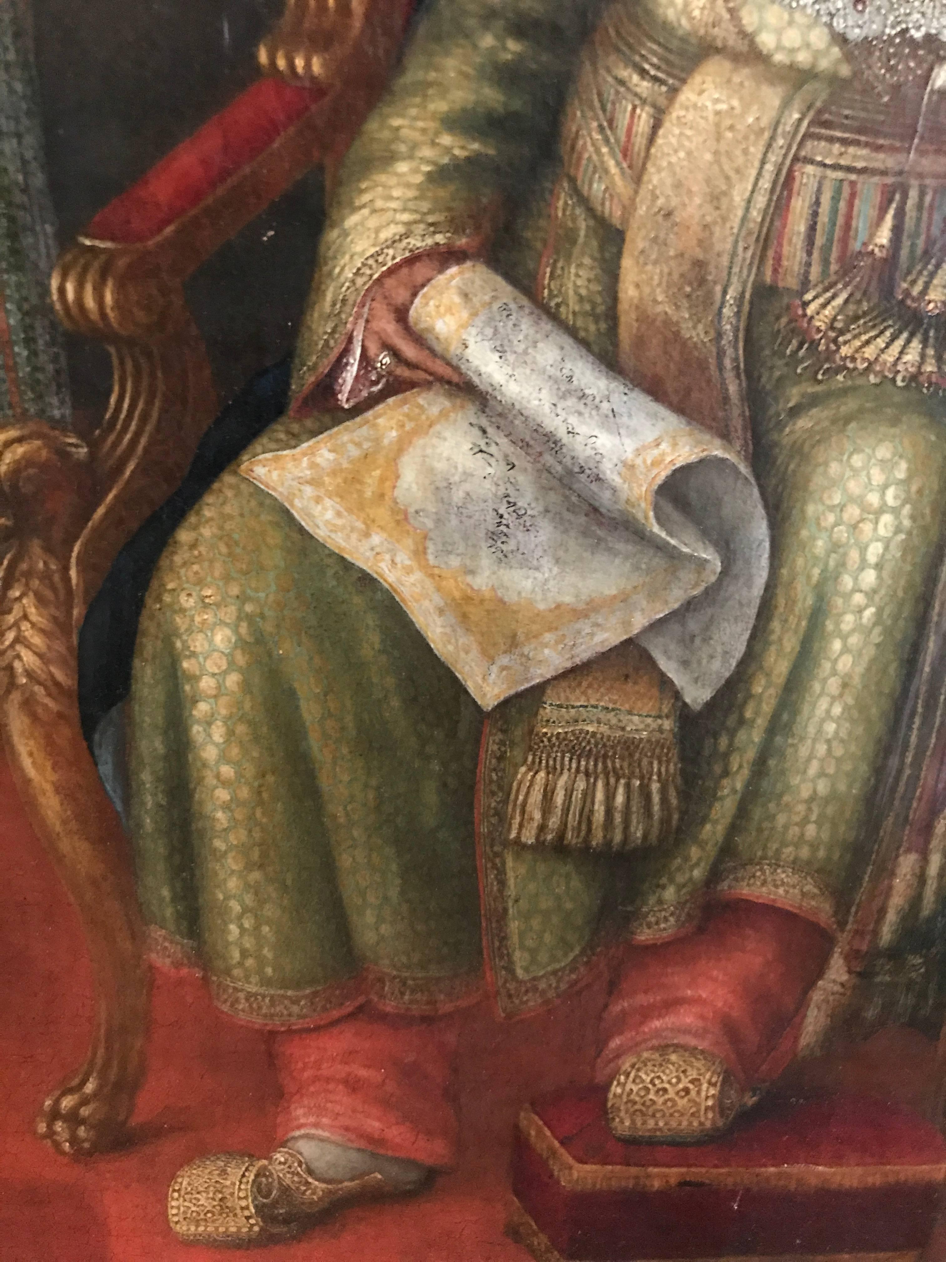 Portrait of Mohammed Ali Shah – King of Oudh - Brown Portrait Painting by Unknown