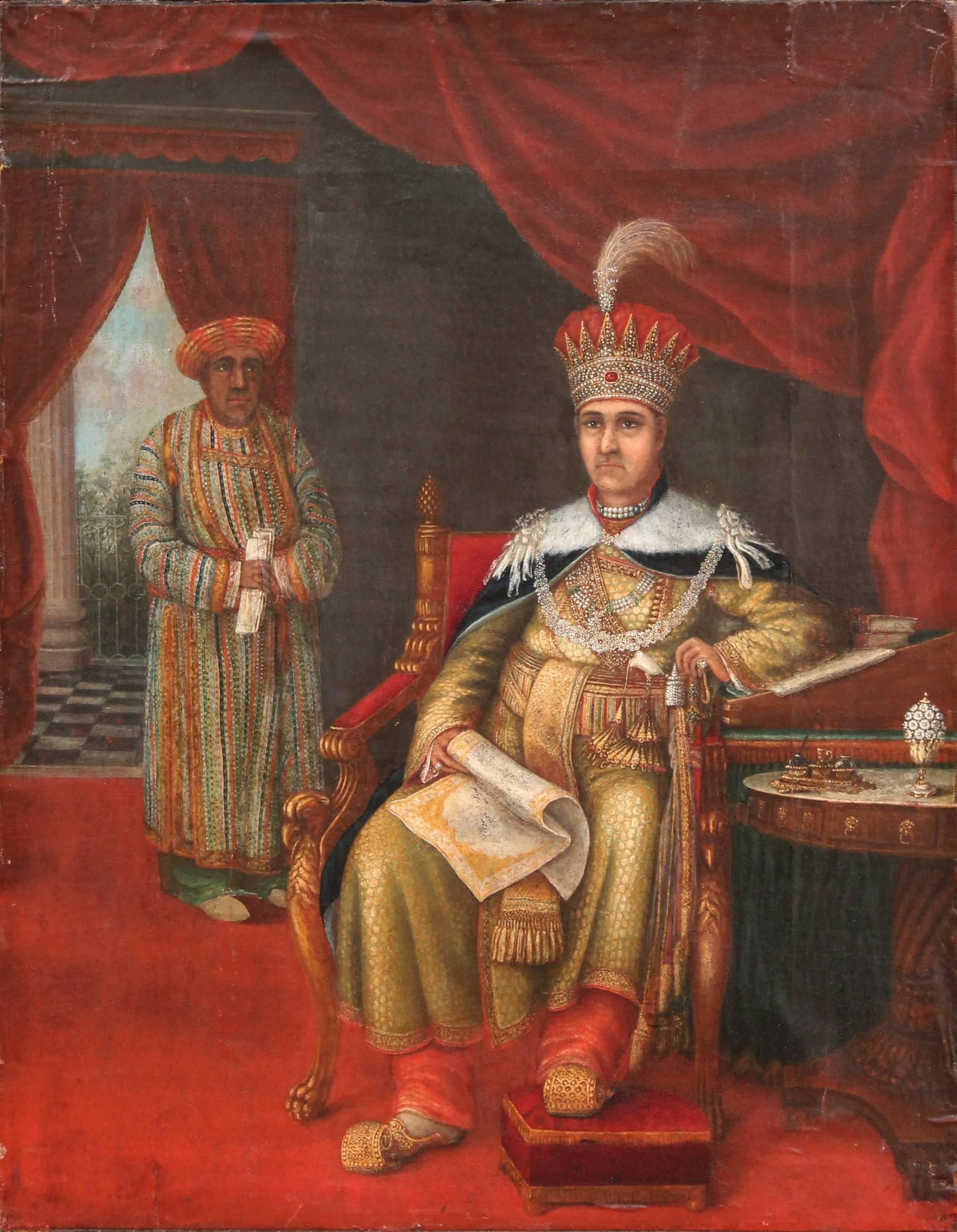 Unknown Portrait Painting - Portrait of Mohammed Ali Shah – King of Oudh