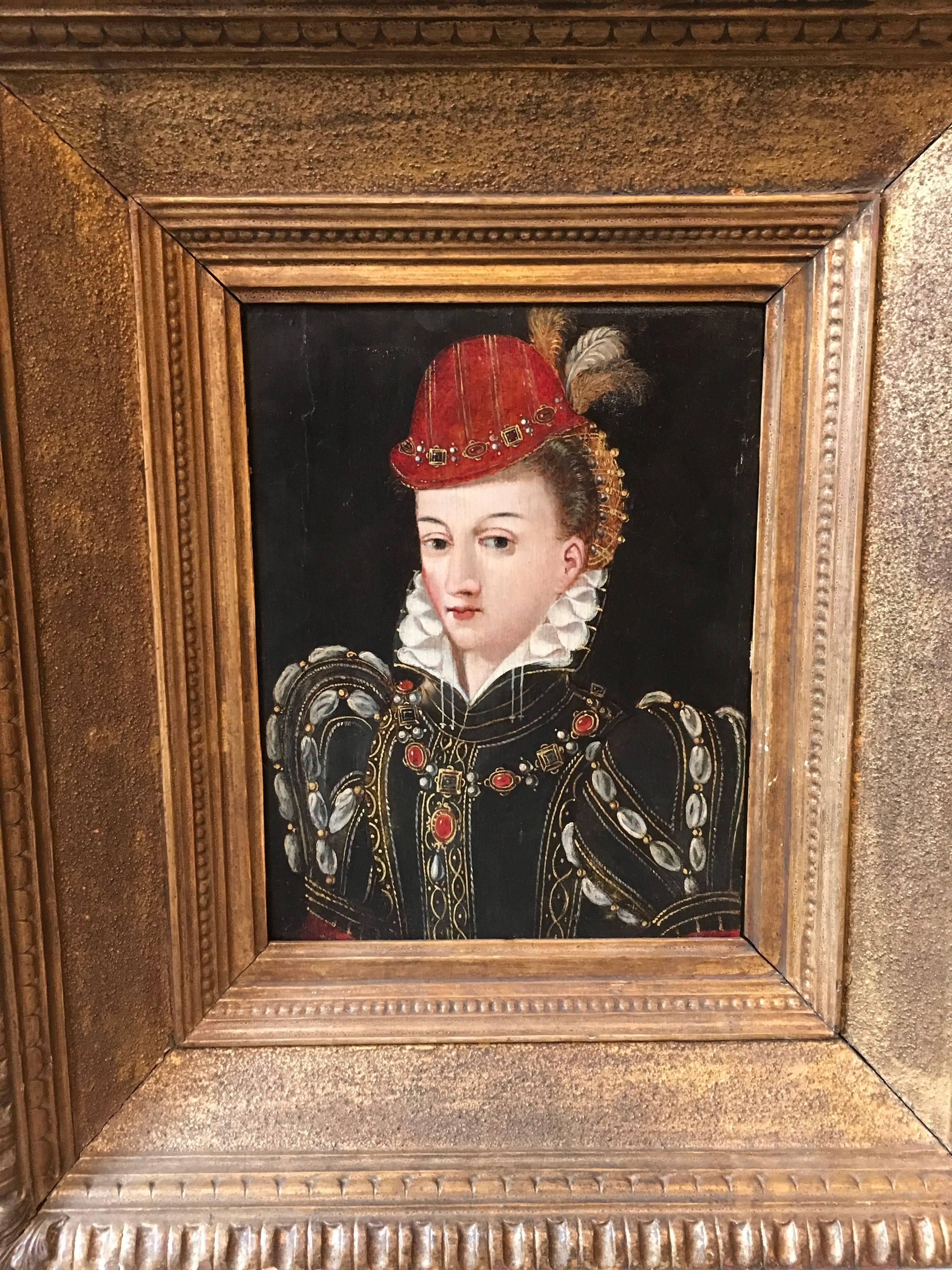 Portrait, possibly Queen Elizabeth the 1st in the guise of Diana the Huntress - Painting by Unknown