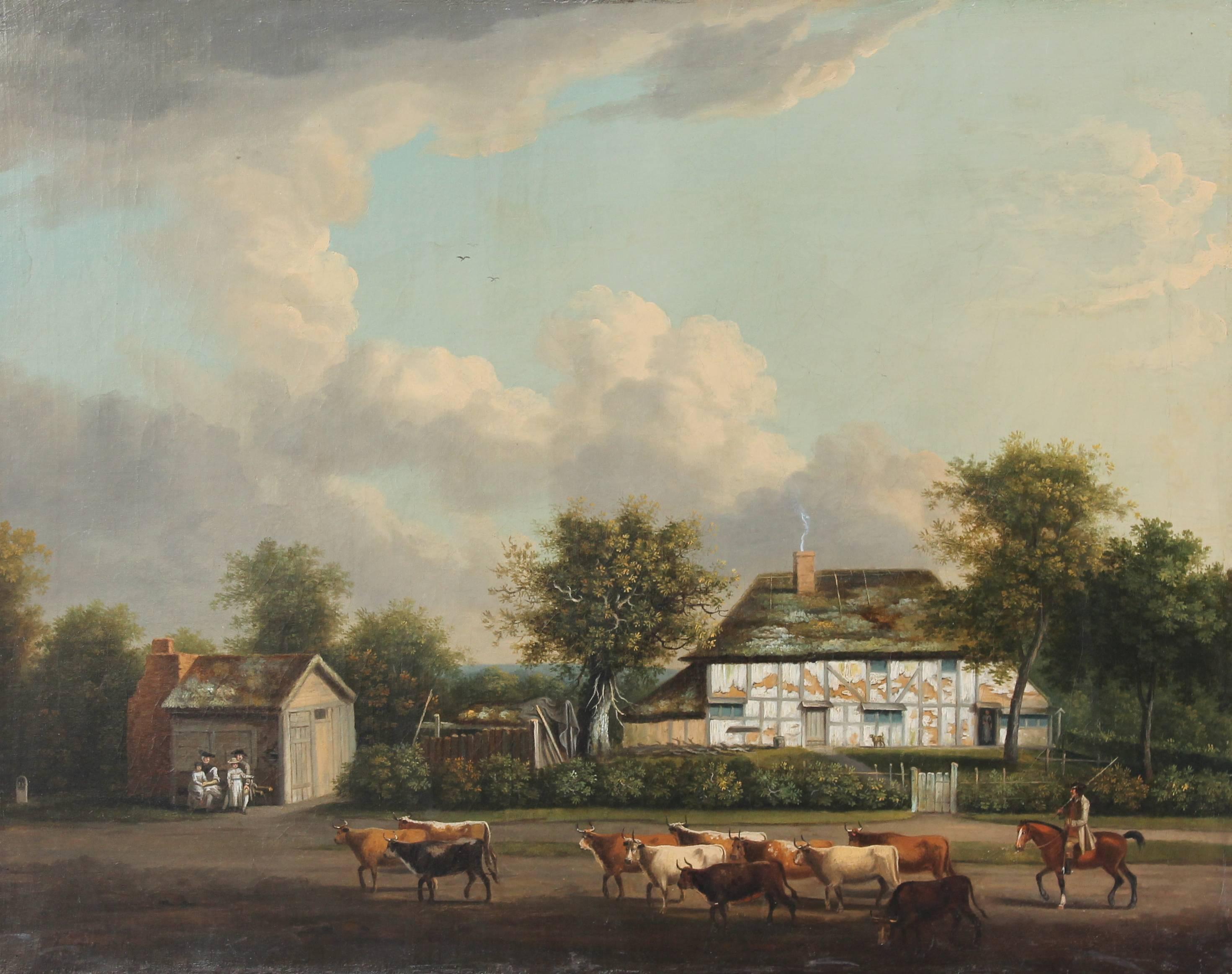 A View of Cock Green, Surrey - Painting by Dominic Serres