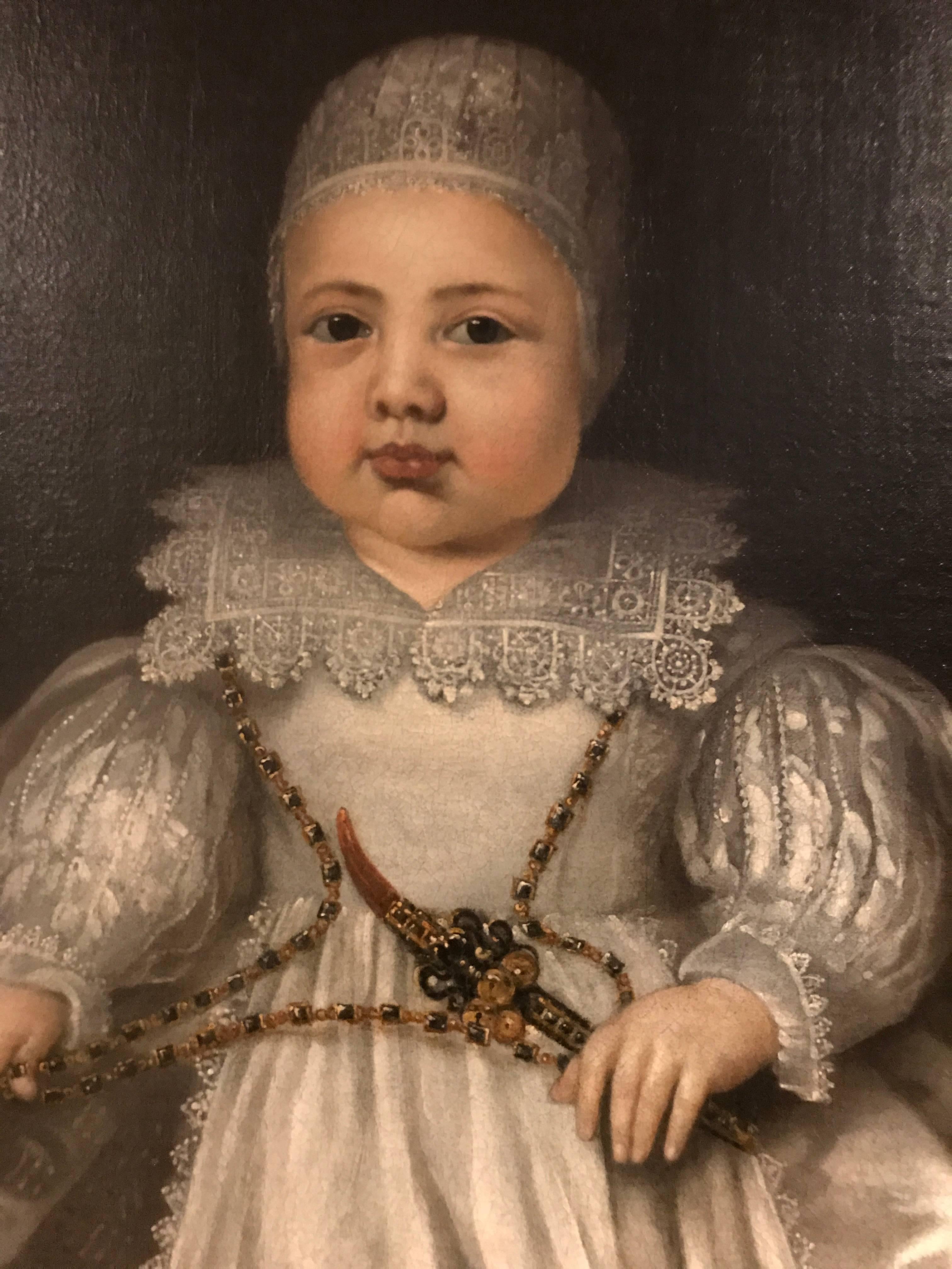 Portrait of Charles II when a Baby - Old Masters Painting by Unknown