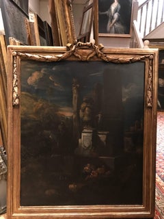 Traveller resting in a Landscape with Town in the Background