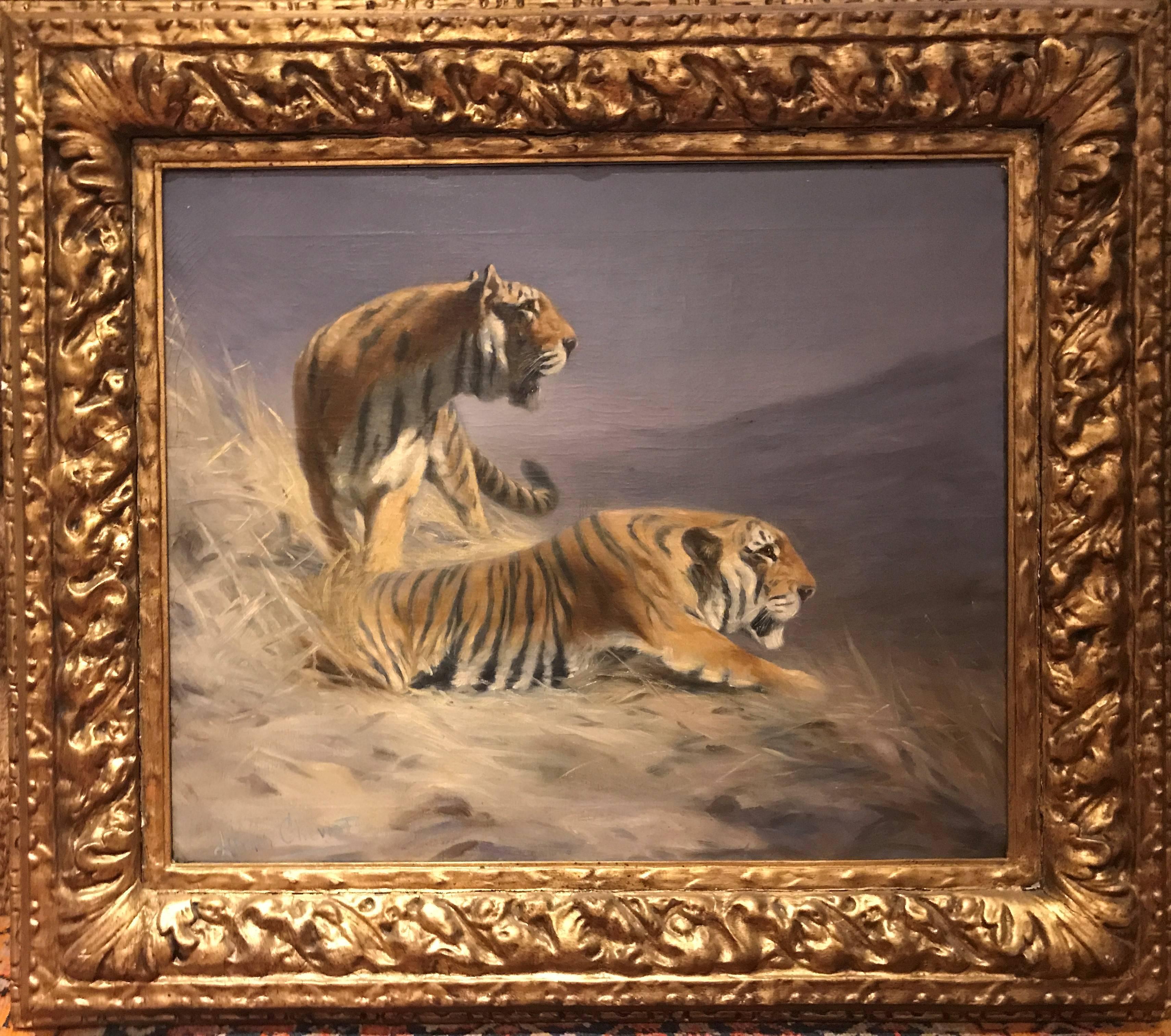 Lilian Cheviot Animal Painting - Resting Tigers