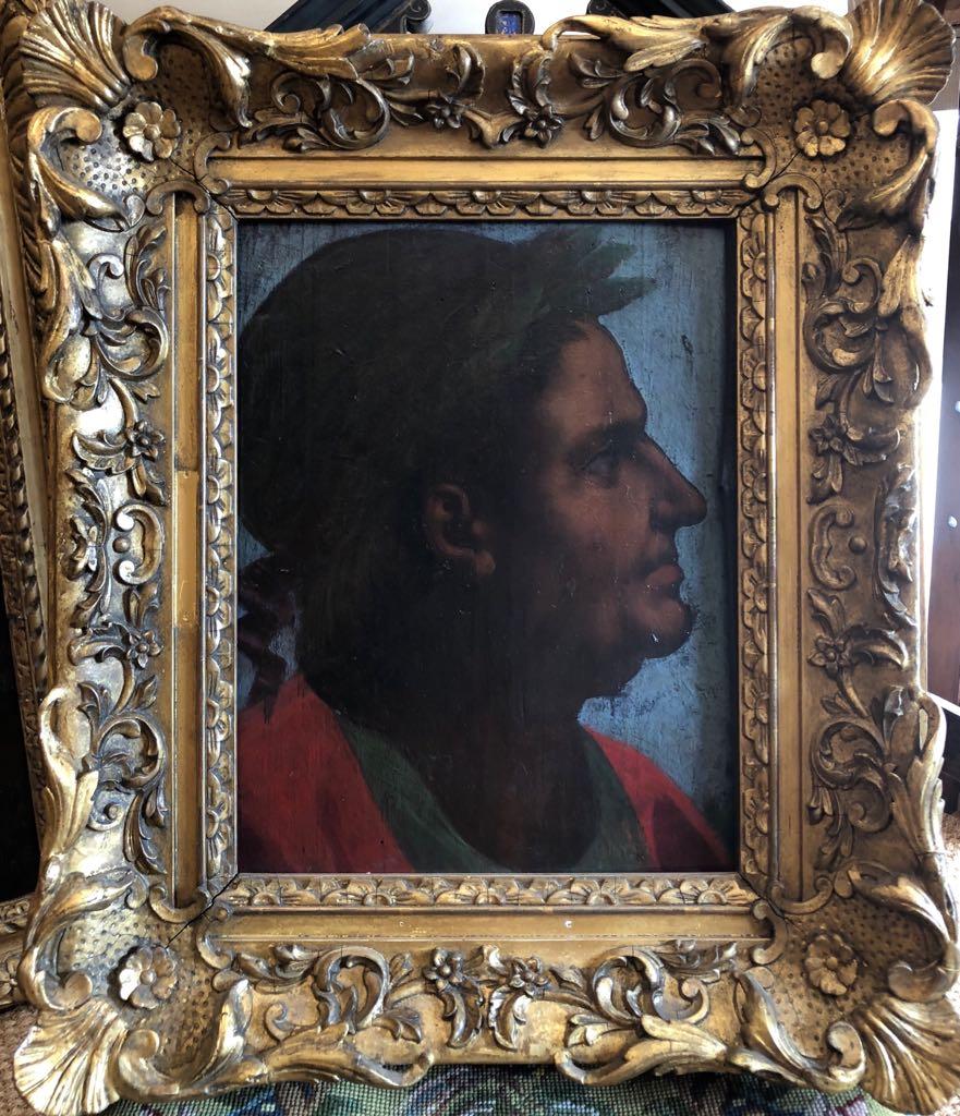 16th Century Portrait of The Emperor Galba - Italian Old Master,  Oil on panel – Painting von Unknown