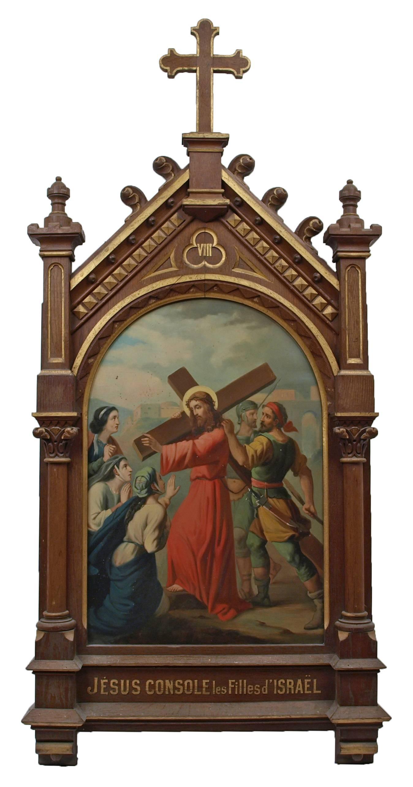 Set of fourteen 19th Century religious paintings of the Stations of the Cross 1