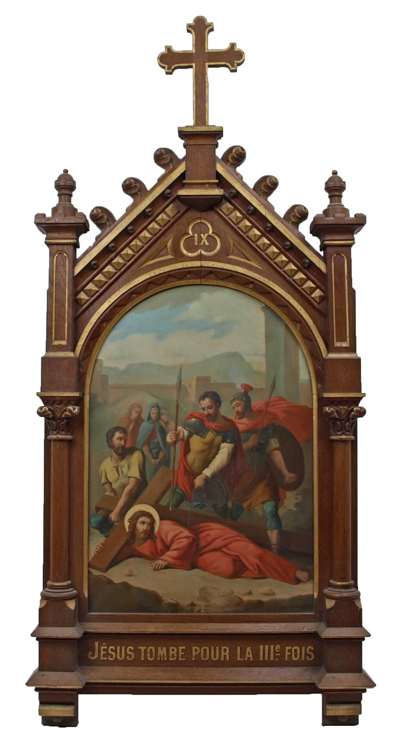 Set of fourteen 19th Century religious paintings of the Stations of the Cross 2