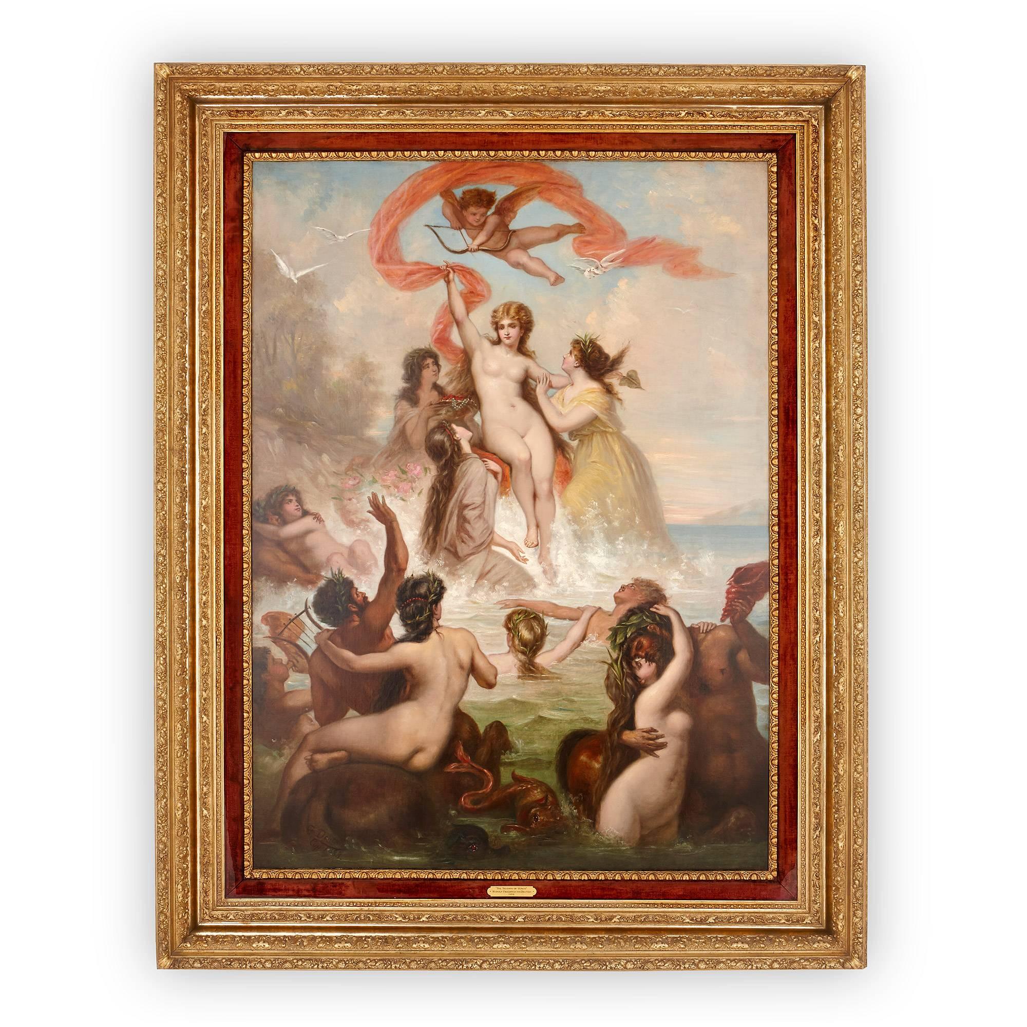 Rudolf Friedrich von Deutsch Figurative Painting - Oil painting of The Triumph of Venus