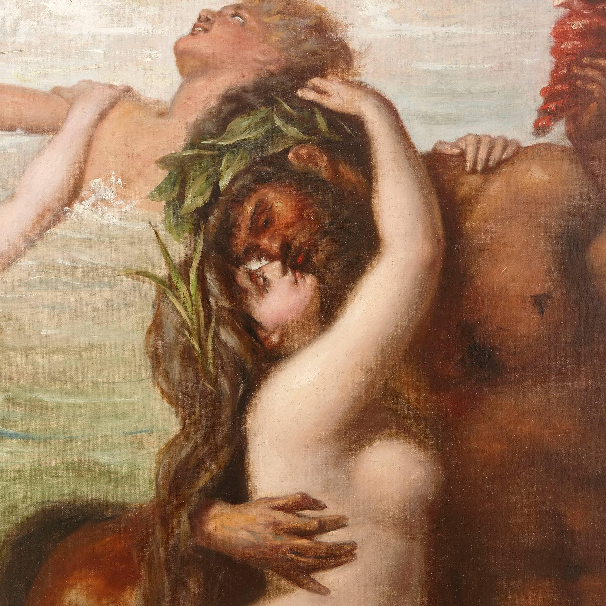 Oil painting of The Triumph of Venus - Beige Figurative Painting by Rudolf Friedrich von Deutsch