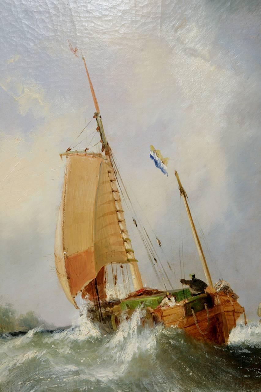 Maritime Meereslandschaft:: antikes Ölgemälde von William Callcott Knell (Impressionismus), Painting, von William Calcott Knell