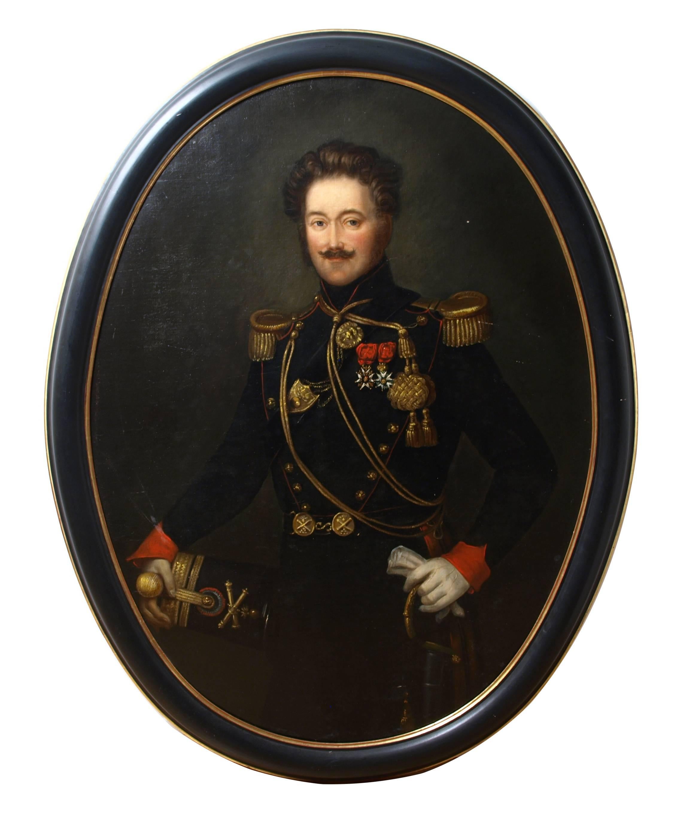 Unknown Portrait Painting - 19th Century portrait painting of a French military officer