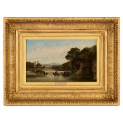 Orientalist Oil Painting 'Crossing the River' by William Wyld