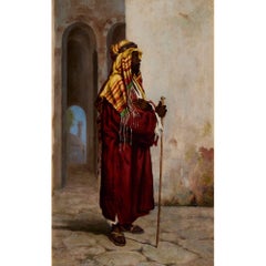 ‘The Algerian’, an Orientalist Oil Painting by Stefano Ussi
