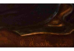 Antigua placa de porcelana alemana KPM Porcelain "Maternidad" de Greiner