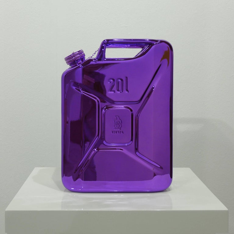 Marc Rembold Abstract Sculpture - 100 Years of Readymade 100 Years of Petrol Viola Petrol Polychrome