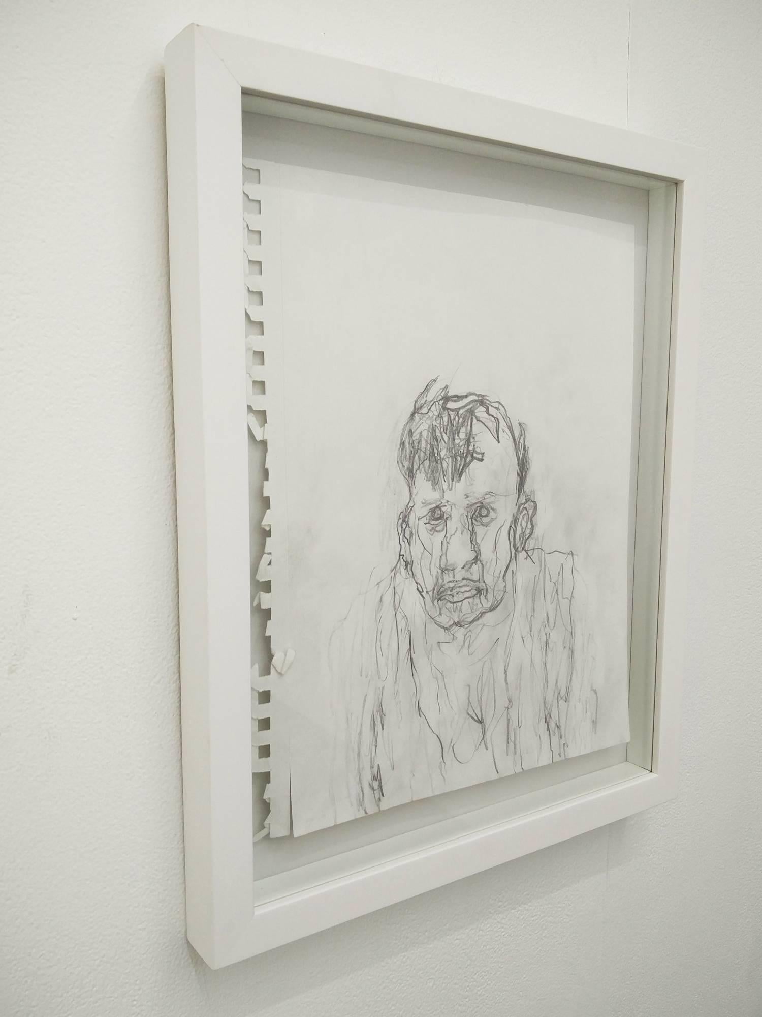 This drawing is from a series of semi-automatic, diary-like drawings (2014 2015), which Vega produced nightly. The drawings, depictions of a single mythical man, also form, together, a shifting, serial self-portrait.

Vega once said: “They all look
