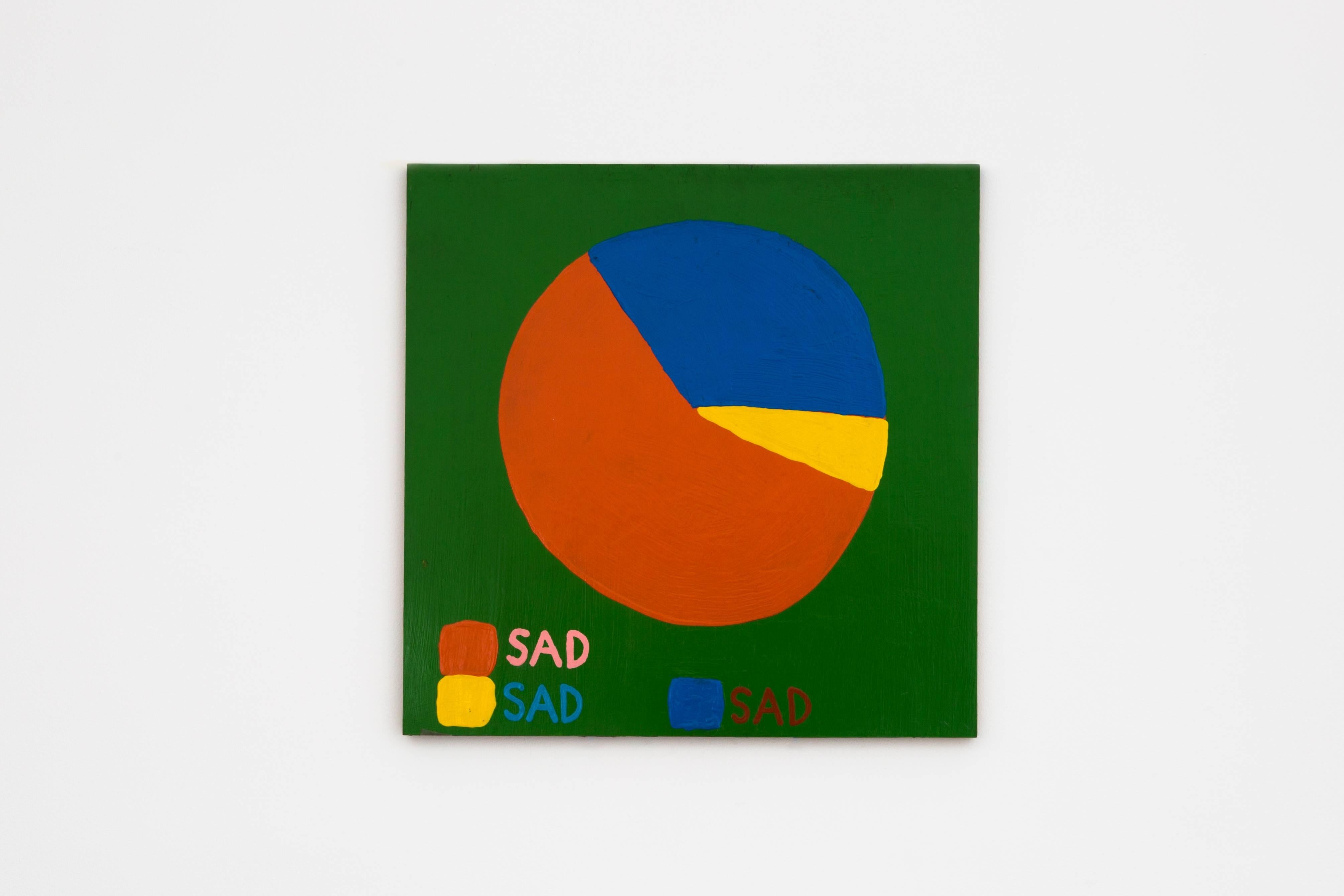Sad (Pie Chart) - Painting by Cary Leibowitz