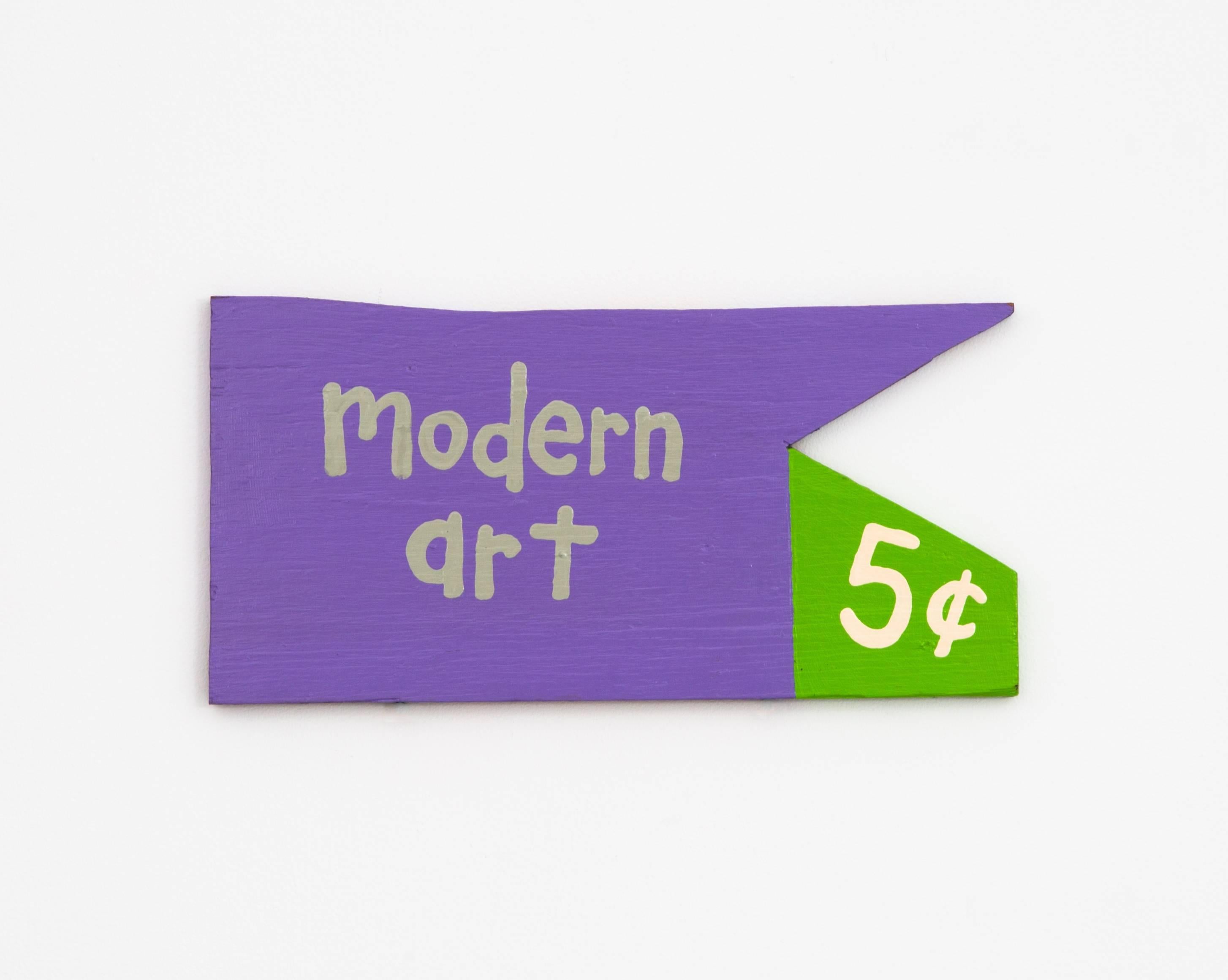 Modern Art 5 cents (Purple) - Painting by Cary Leibowitz