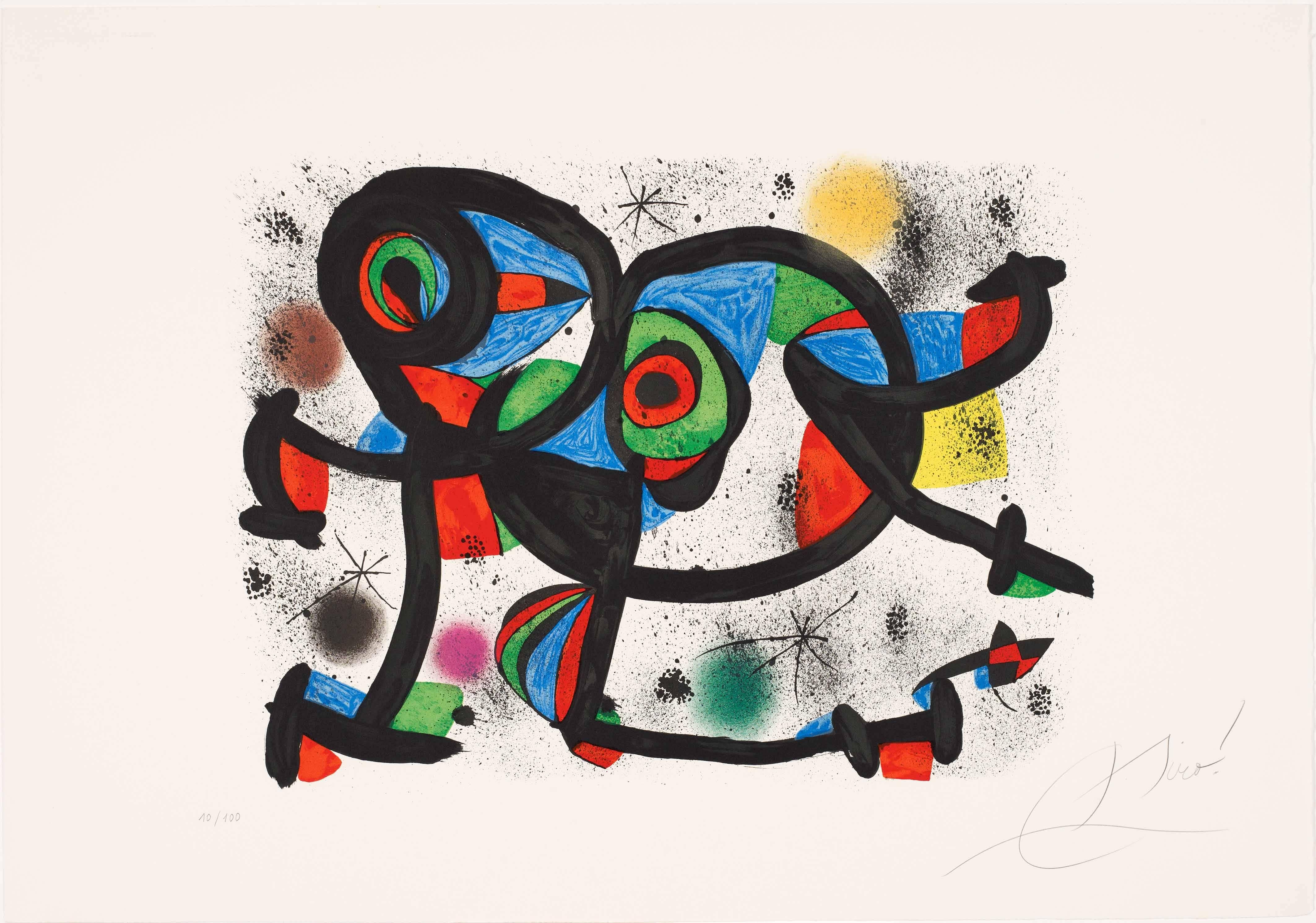 Joan Miró Abstract Print - La Triple Roue I 1981