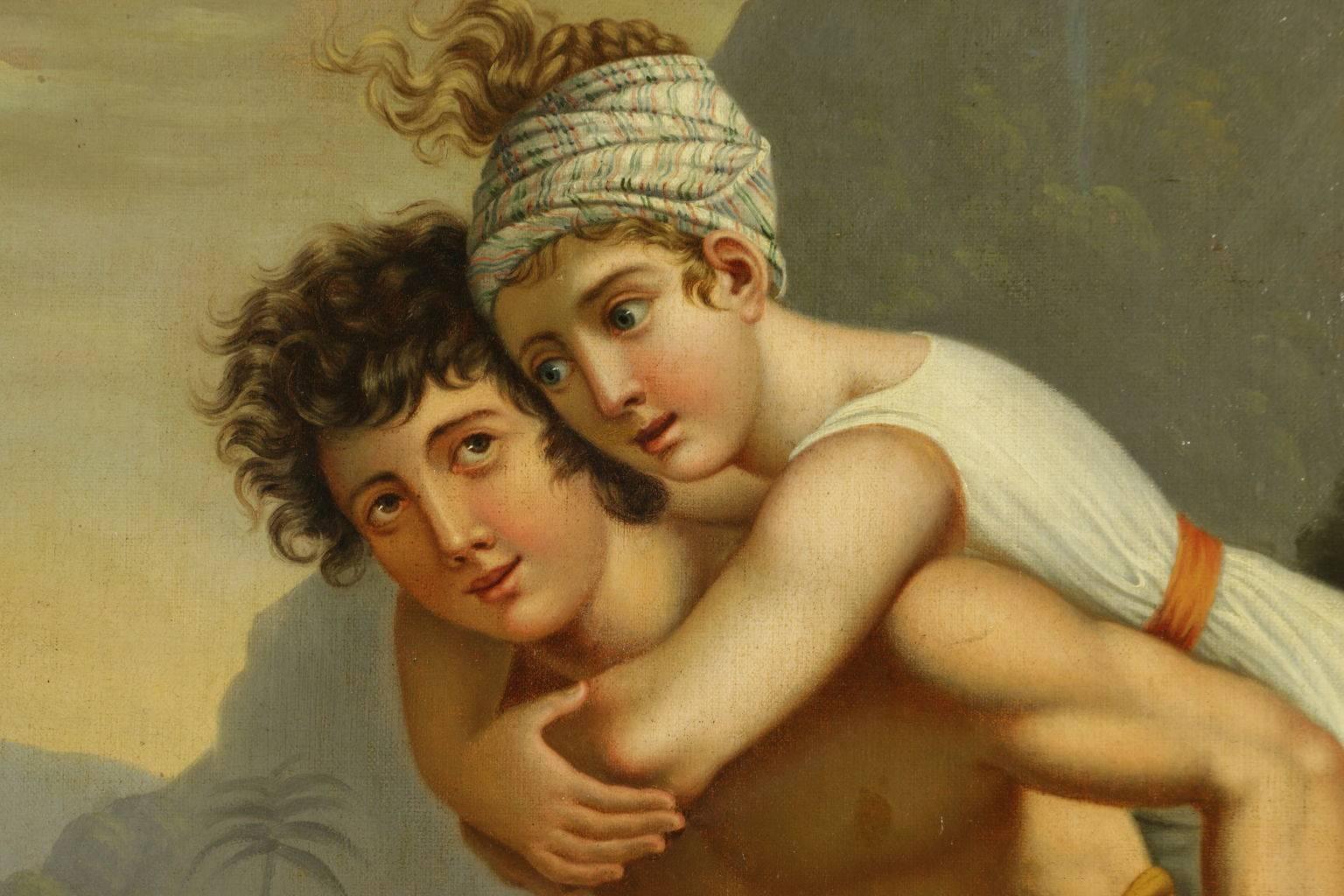 Pittura a olio su tela Il trampoliere - XIX secolo - Italia - Painting di Unknown