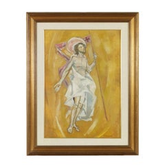 Oil on Canvas Risen Christ by Trento Longaretti 20th Italy Century
