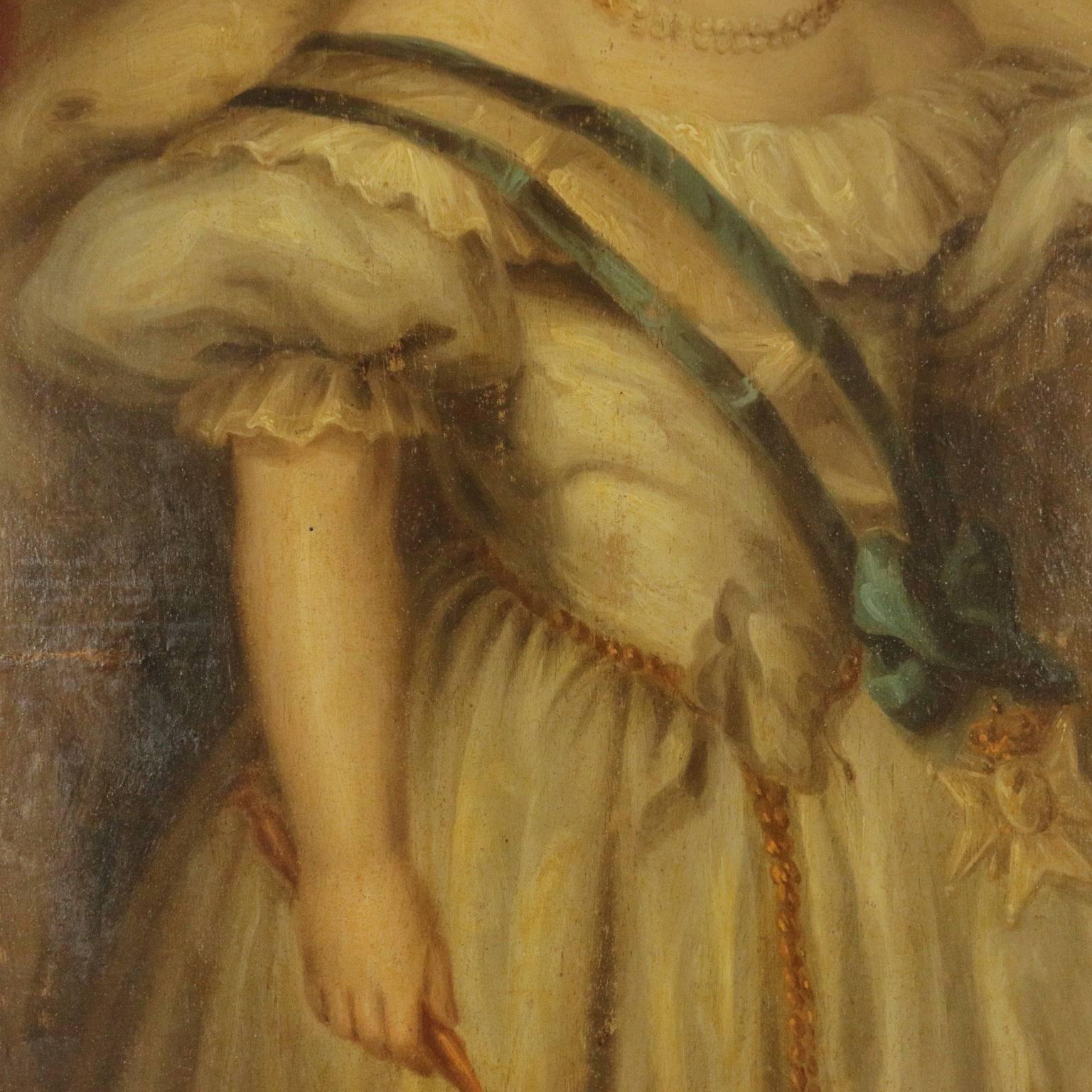 Portrait of an Infanta - Brown Portrait Painting by Unknown