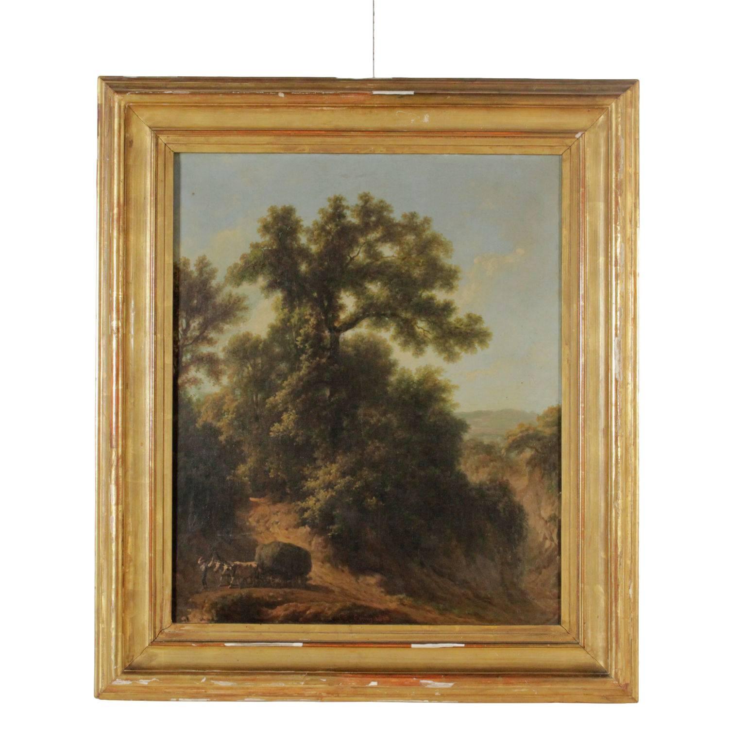 Oil on canvas painted by Francesco Gonin (1808-1889). Signature and date (1880) at the bottom centre. On the back, a remainder of some sealing wax and on the frame a participation label to a retrospective exhibition from the 1892 in Turin. It is